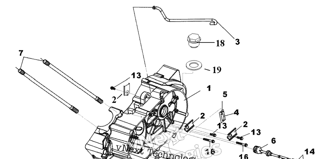Схема узла Левая Половина Картера