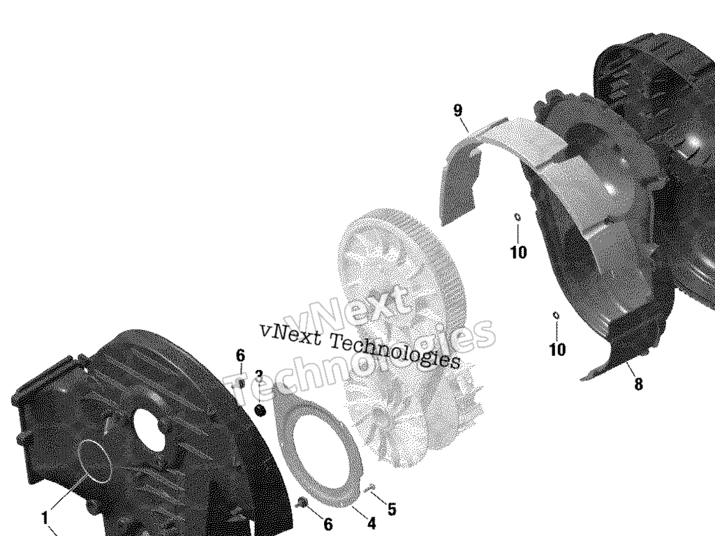 Схема узла 01 Rotax - Коробка Передач - Чехол Cvt - 600 Ace