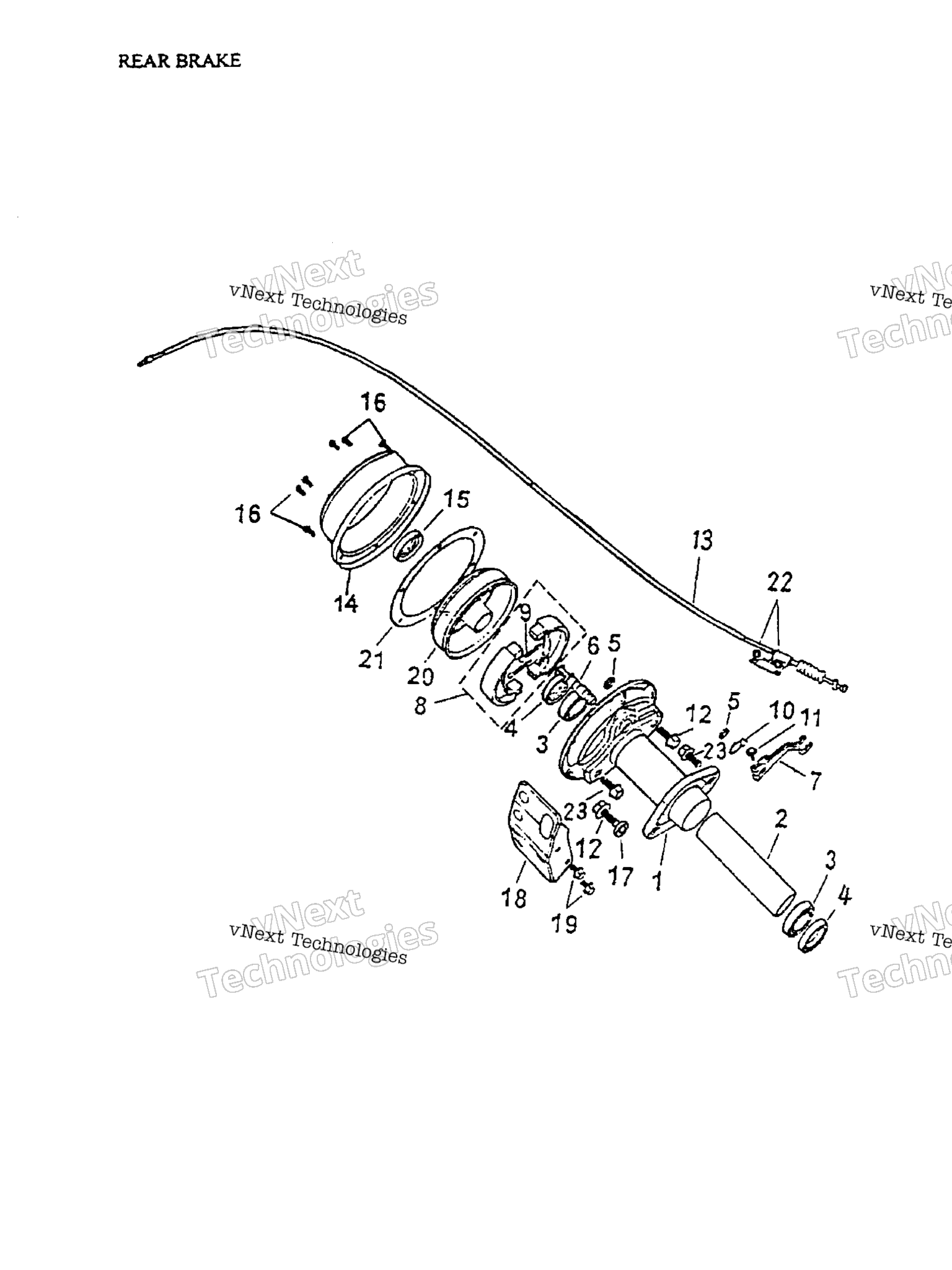 Схема узла Задний Тормоз 166-20