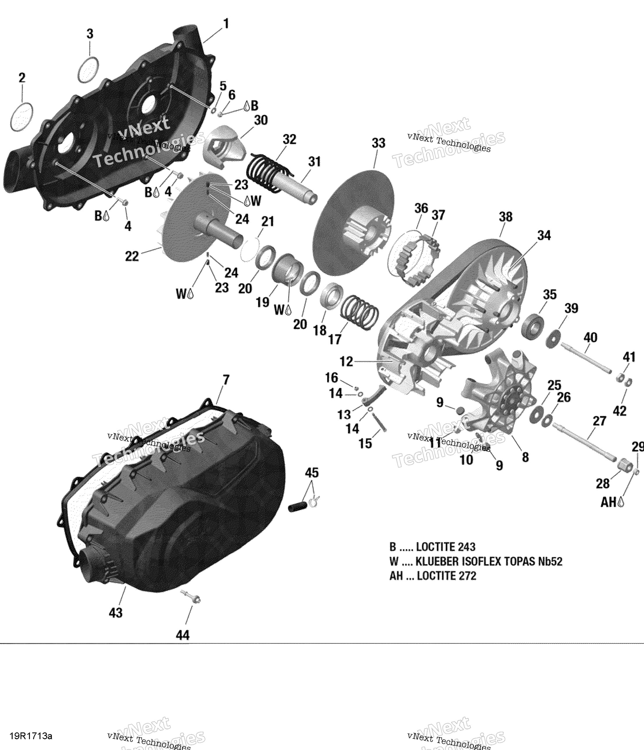 Схема узла Трансмиссии - 1000R Efi (Outlander Package Xmr)