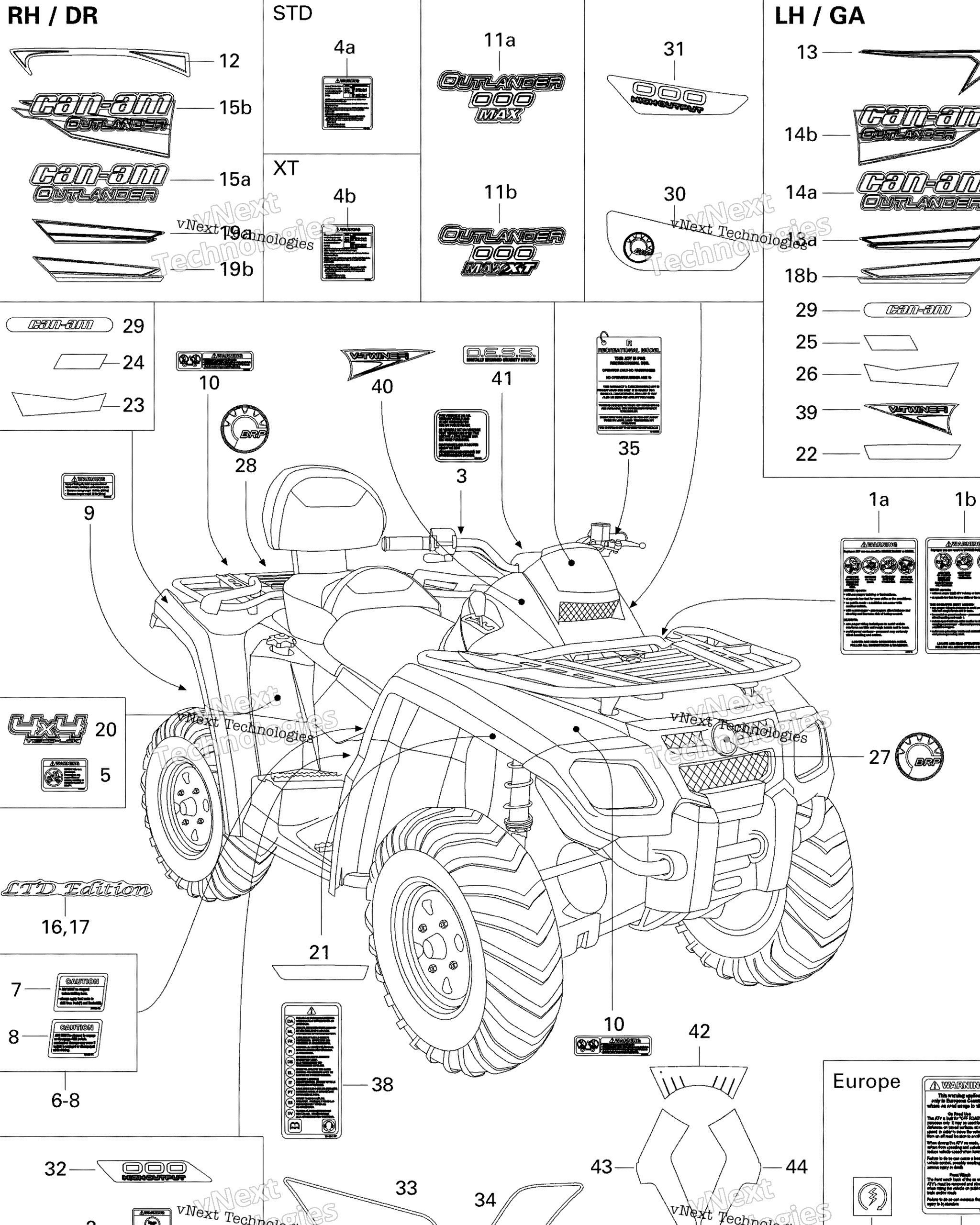 Схема узла Наклейки Xt