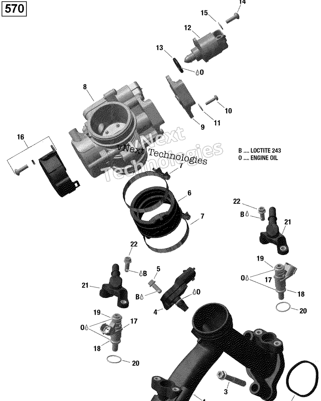 Схема узла  Intake Manifold И Дроссельная Заслонка - 570 Efi