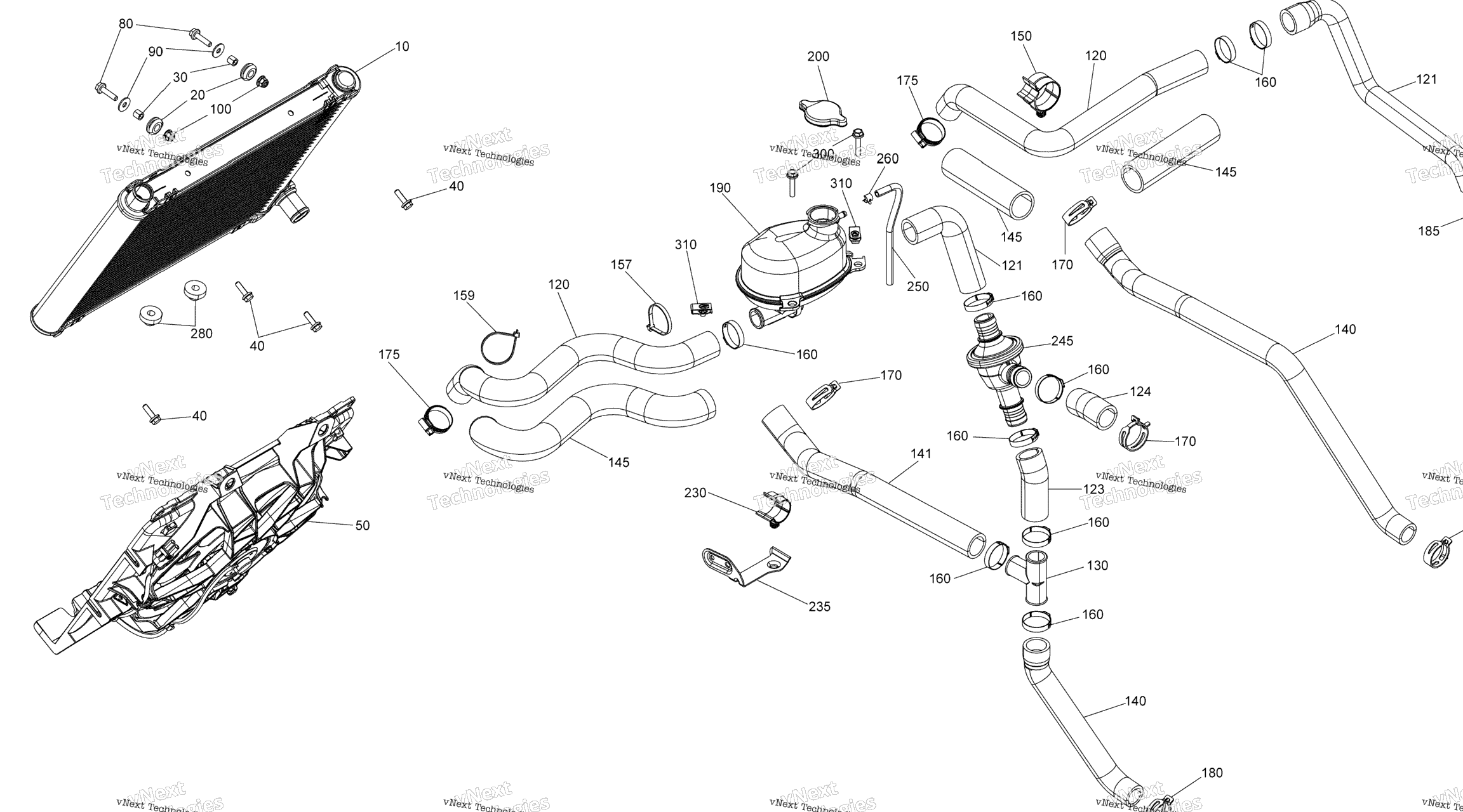 Схема узла Система Охлаждения - Все Модели