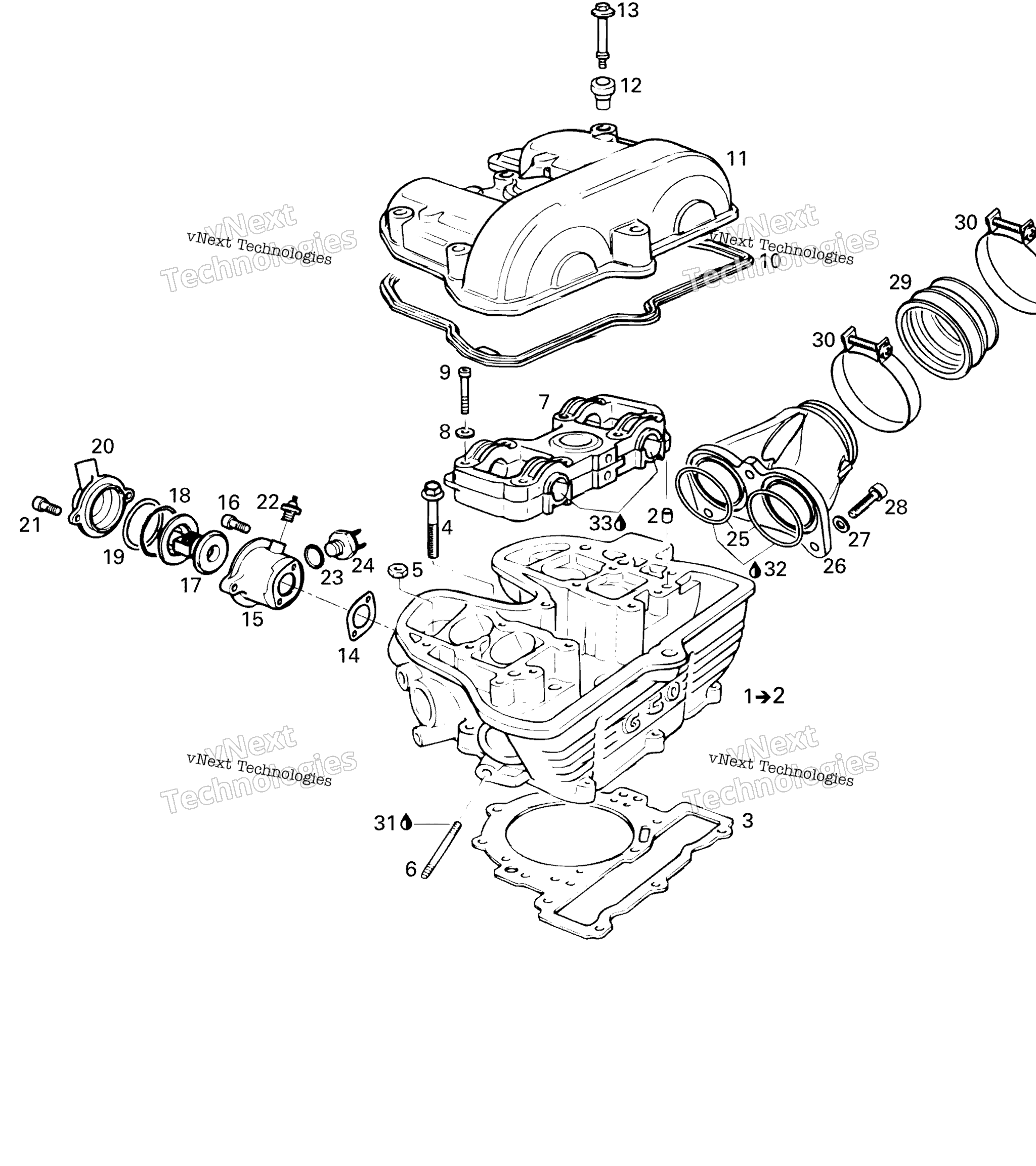 Схема узла Головка Цилиндра