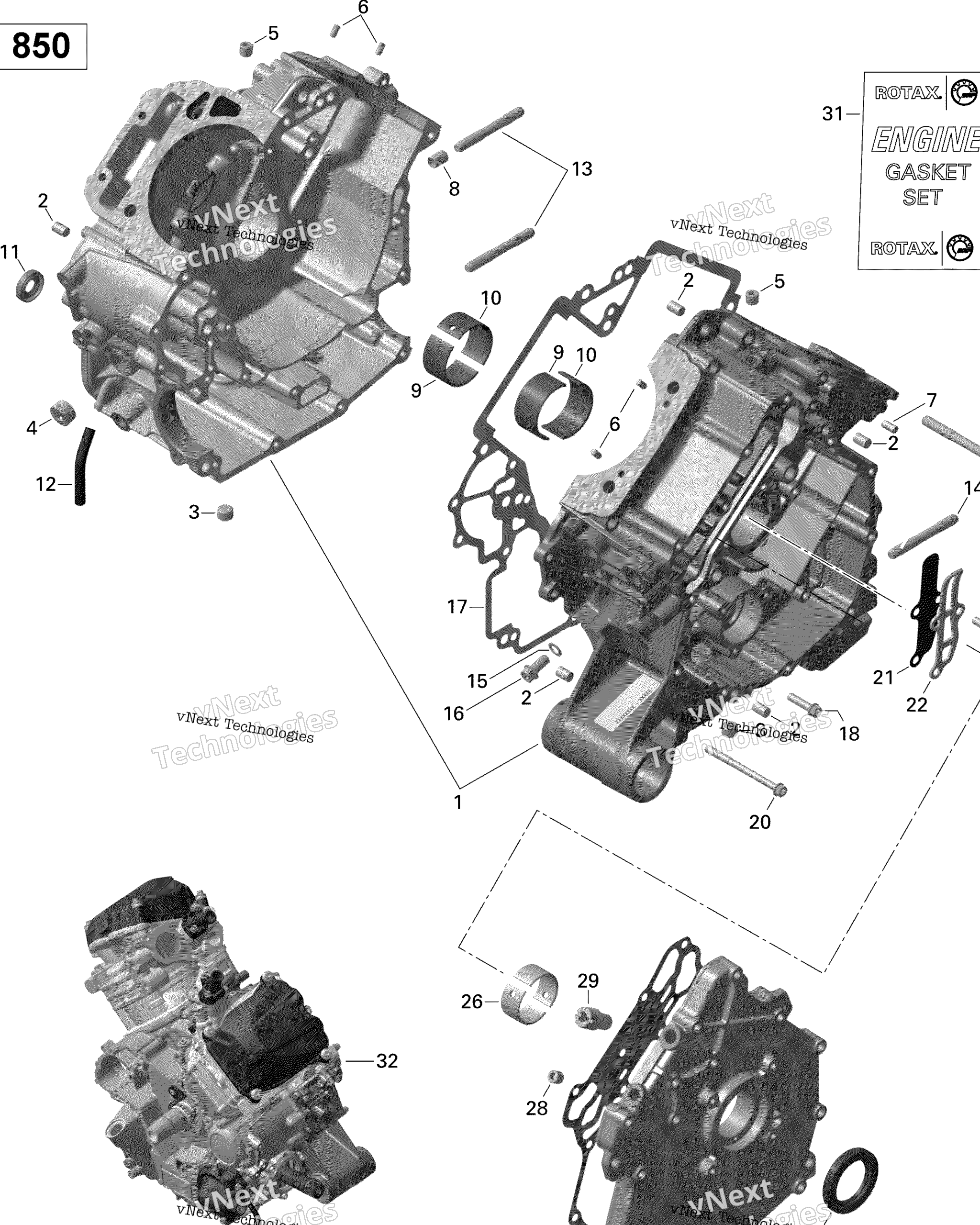 Схема узла Картера - 850 Efi