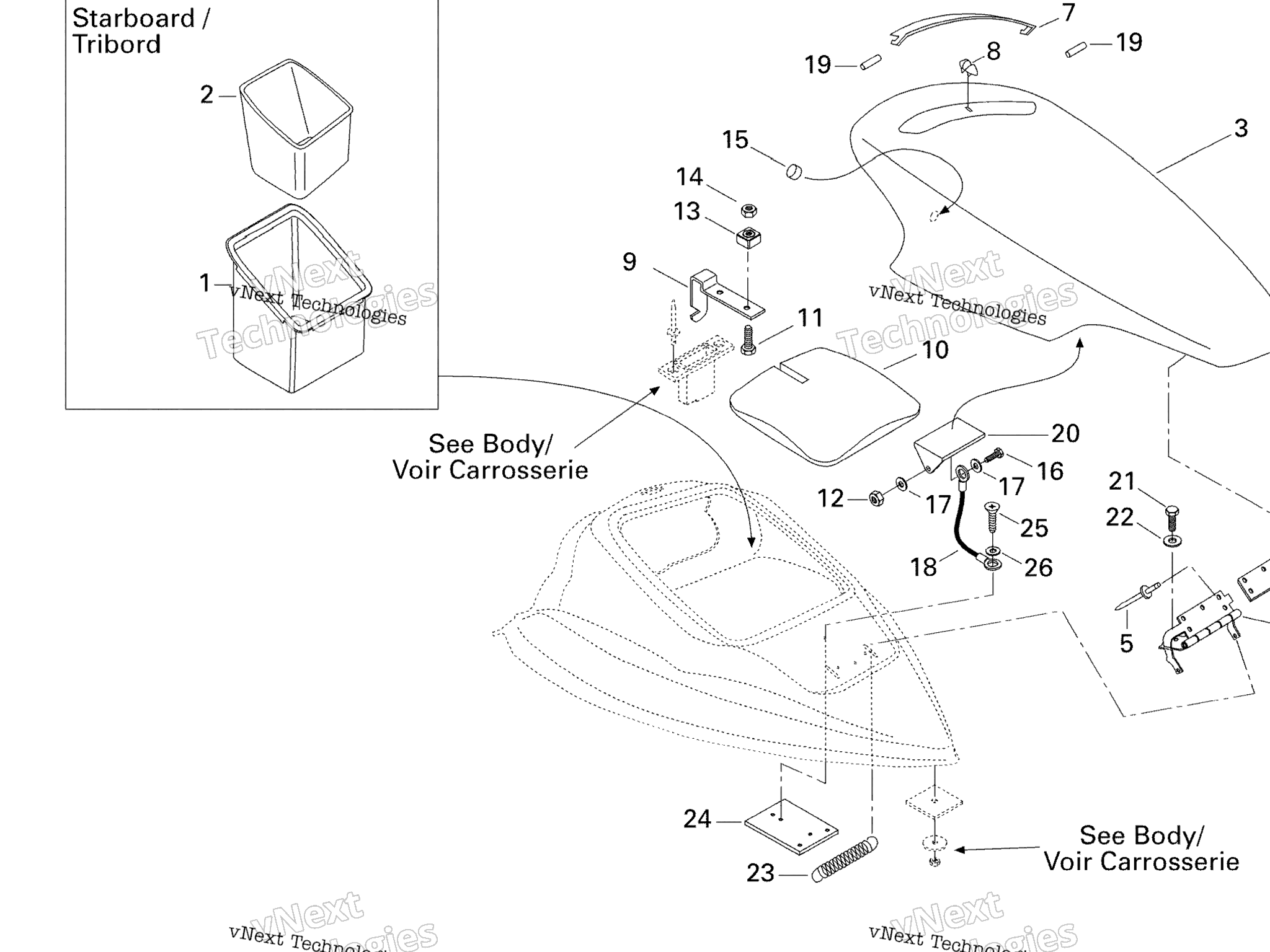 Схема узла Передний Отсек Для Хранения