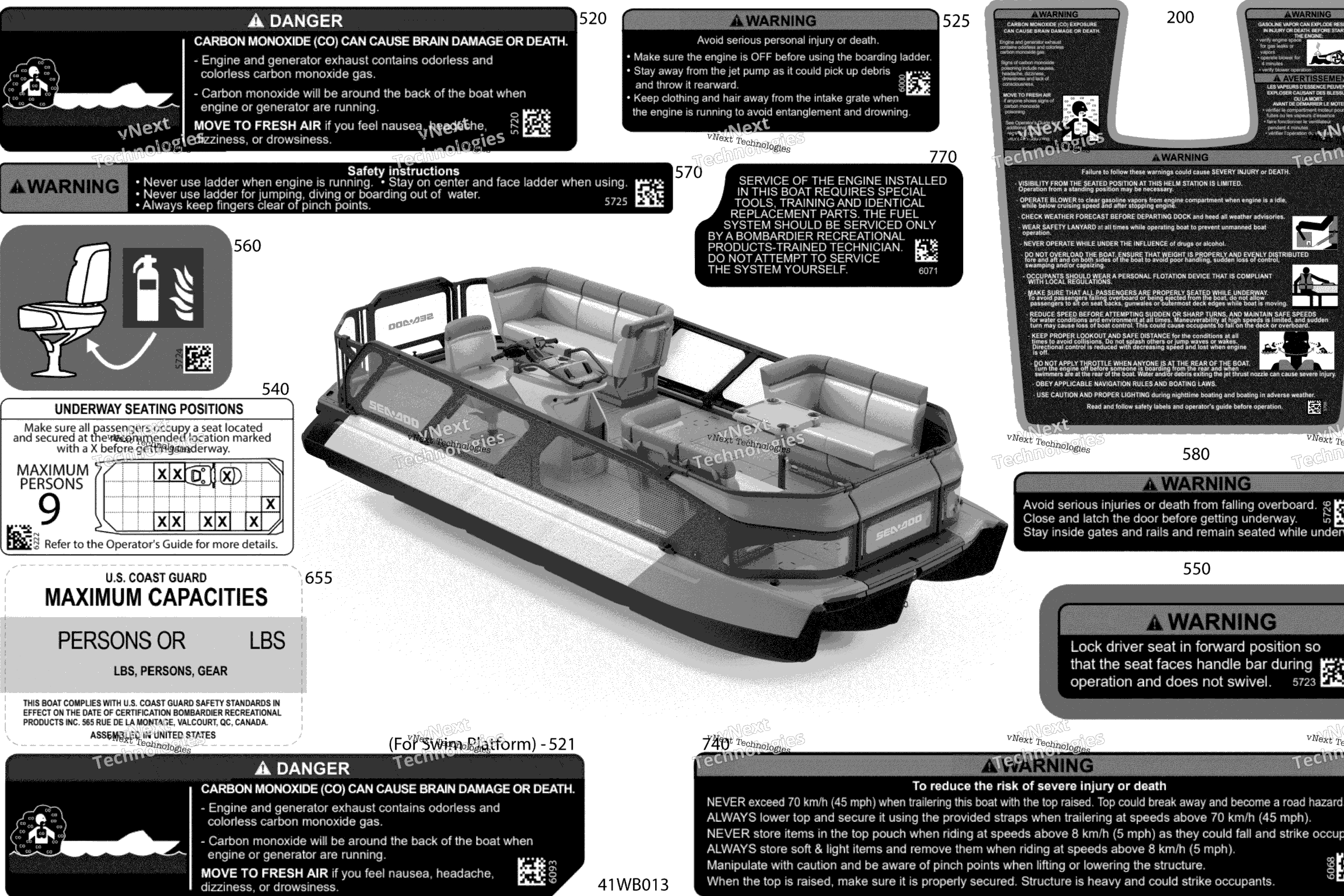 Схема узла Наклейки - Предупреждения - 170Hp