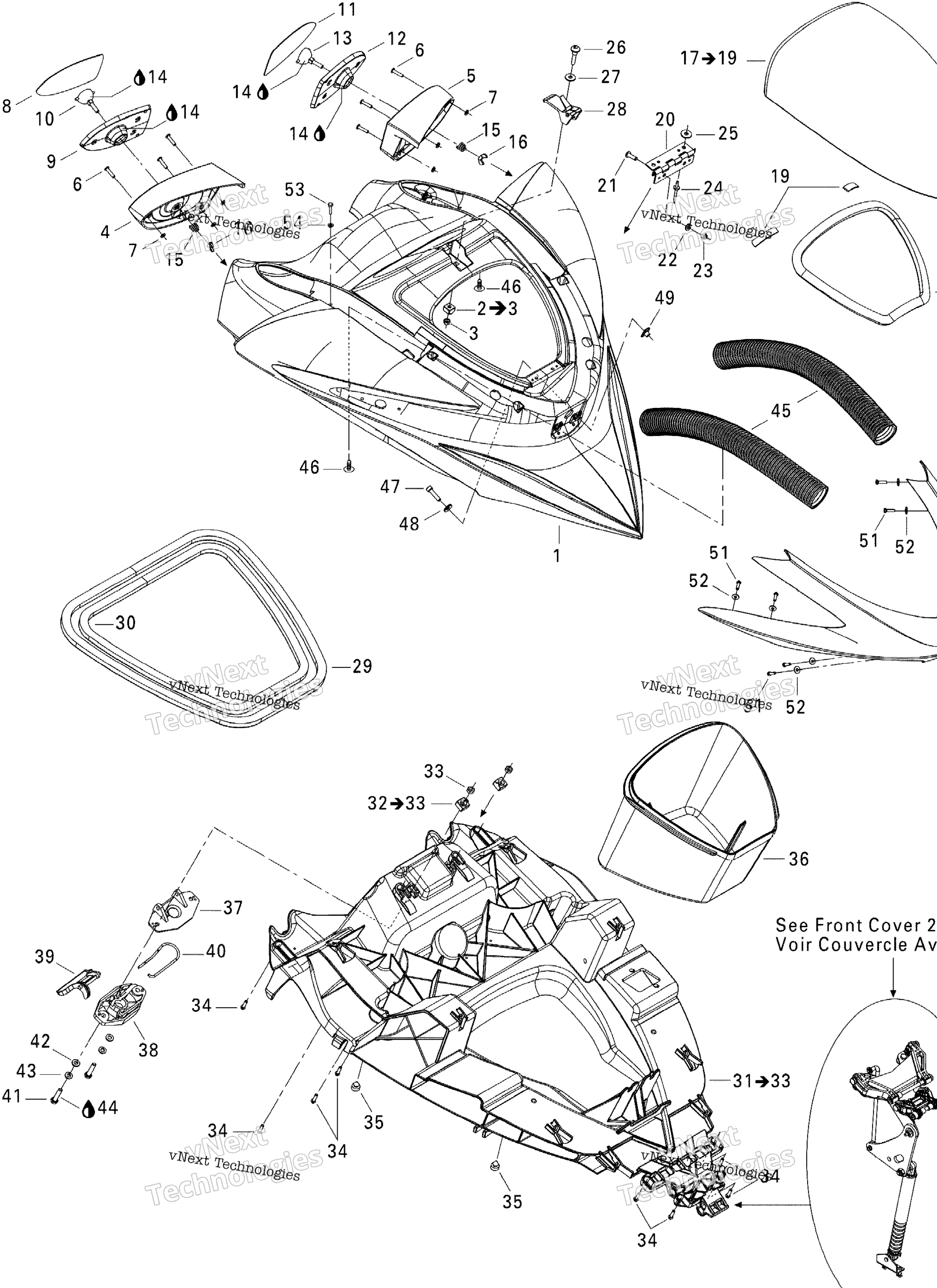 Схема узла Передняя Крышка 1