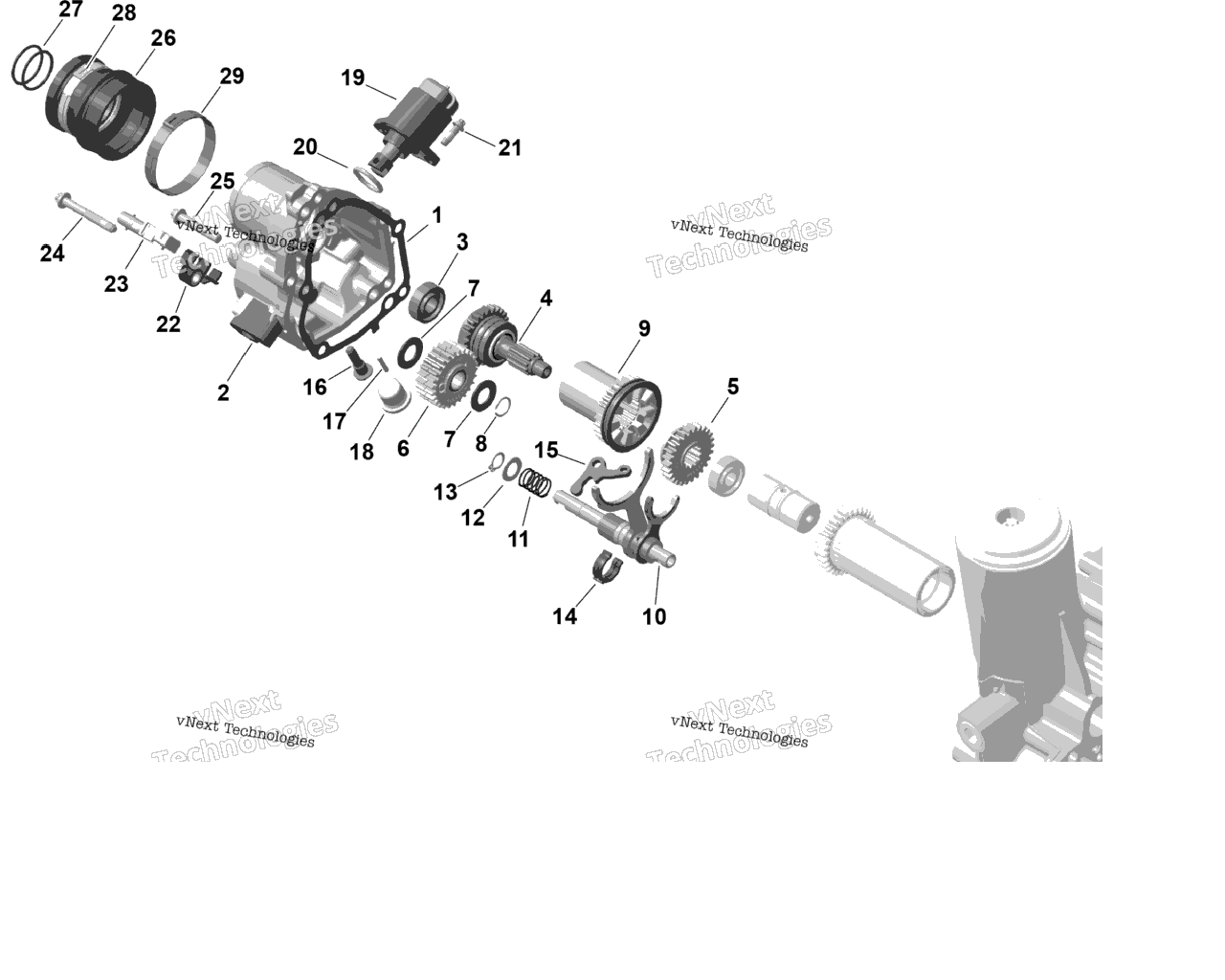Схема узла Редуктор Idf Rotax