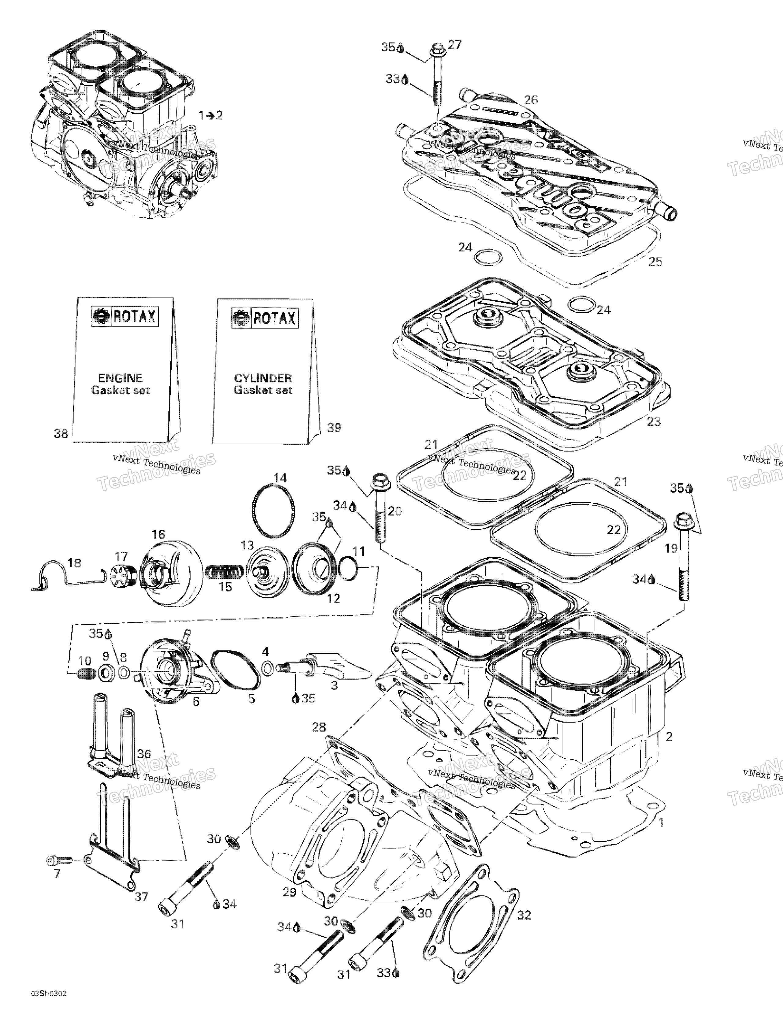 Схема узла Цилиндр, Выпускной Коллектор
