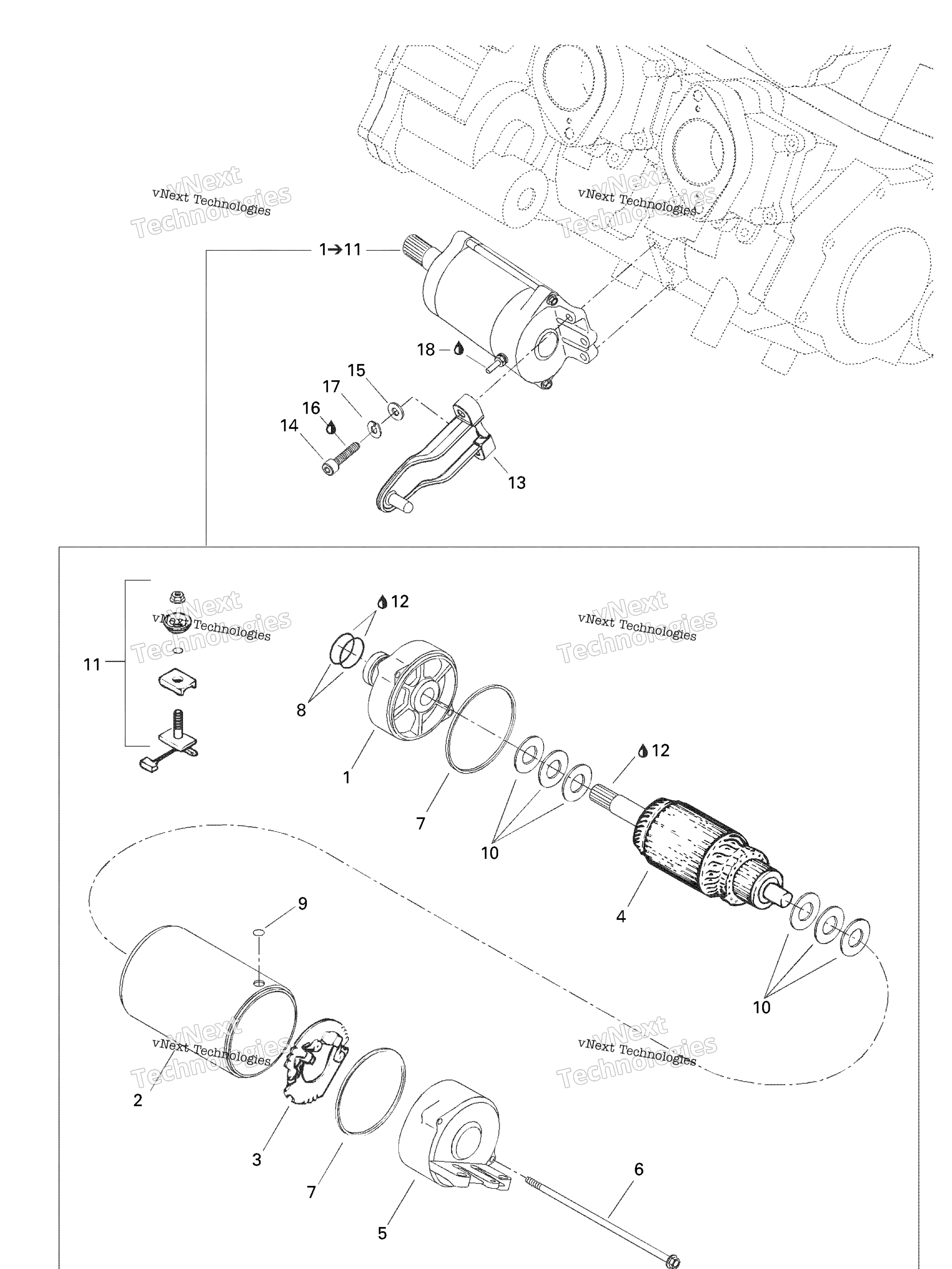 Схема узла Стартеры