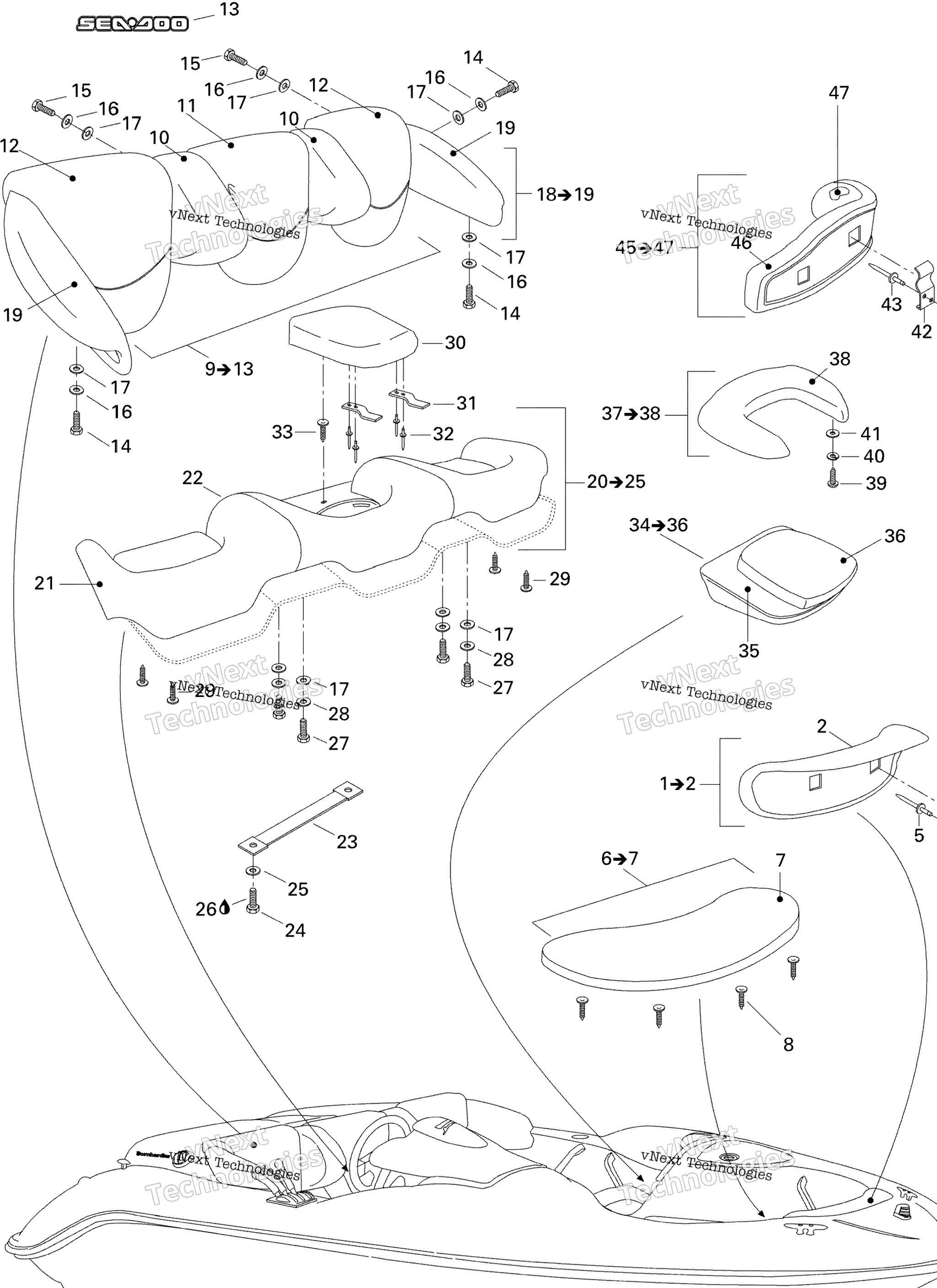 Схема узла Сиденья