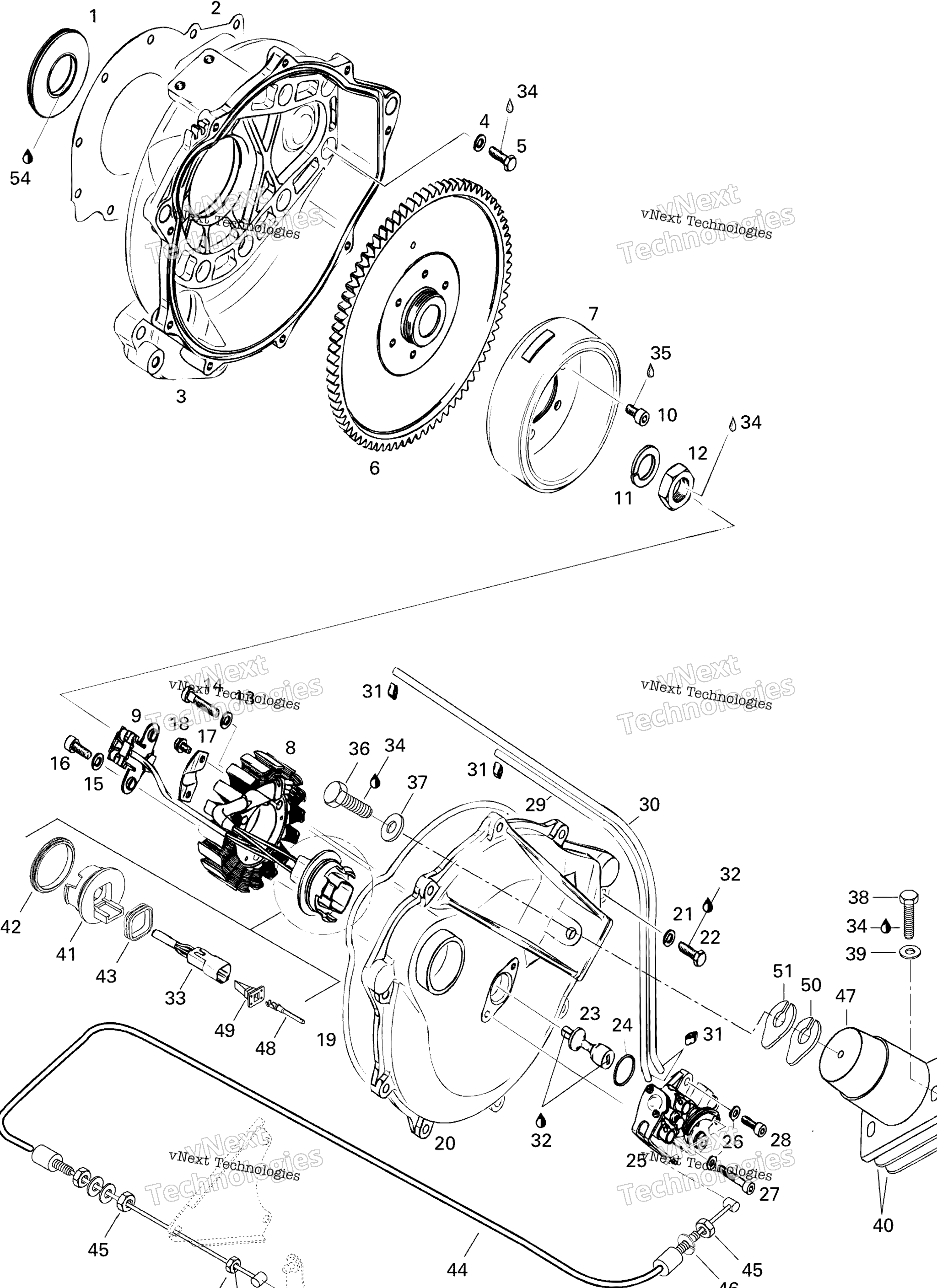 Схема узла Магнето И Маслонасос