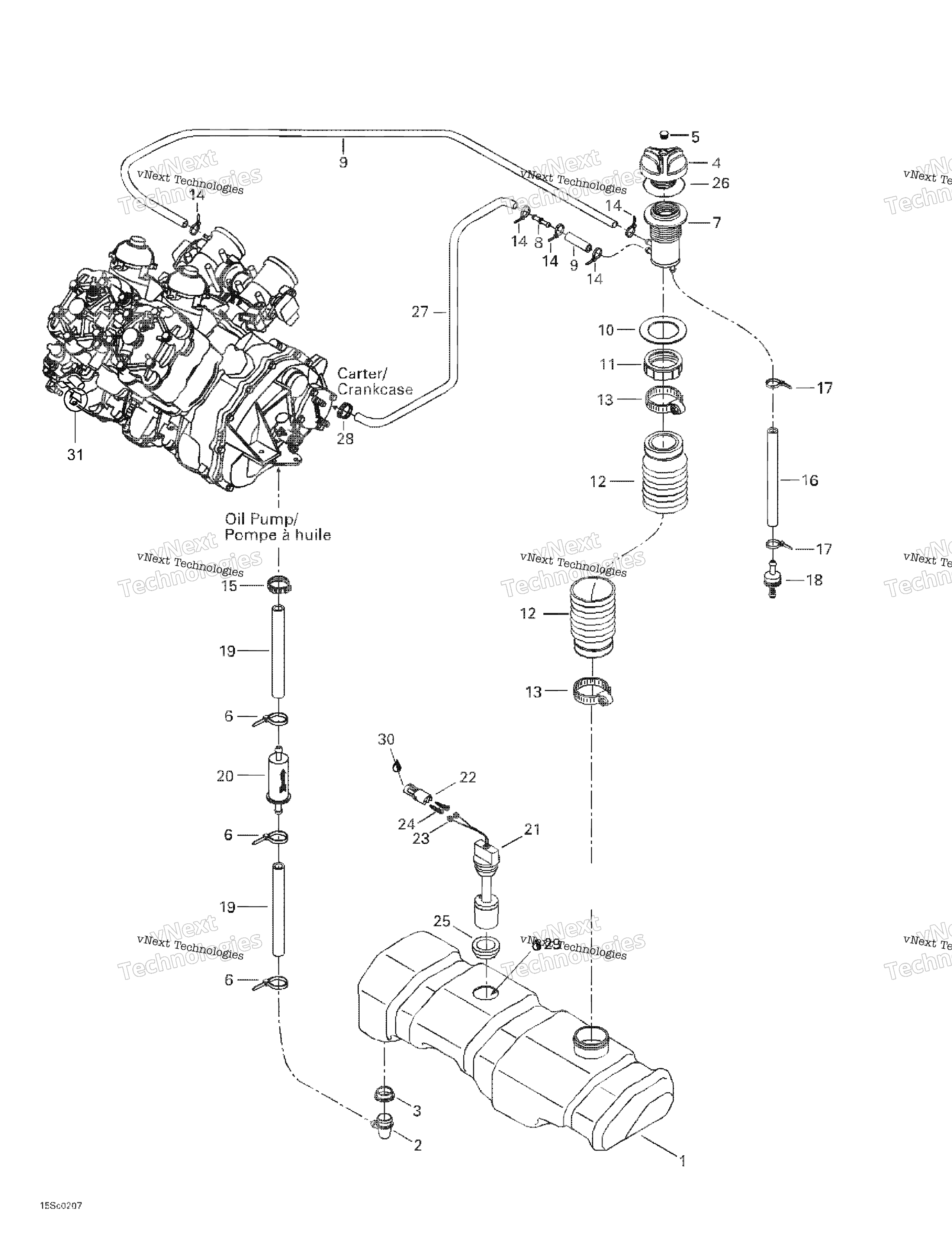 Схема узла Система Впрыска Масла