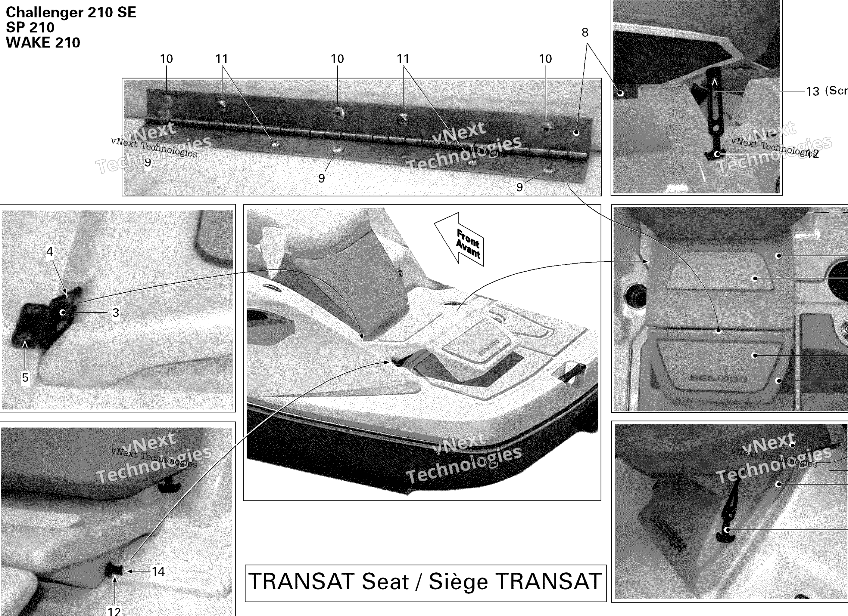 Схема узла Сиденье Transat