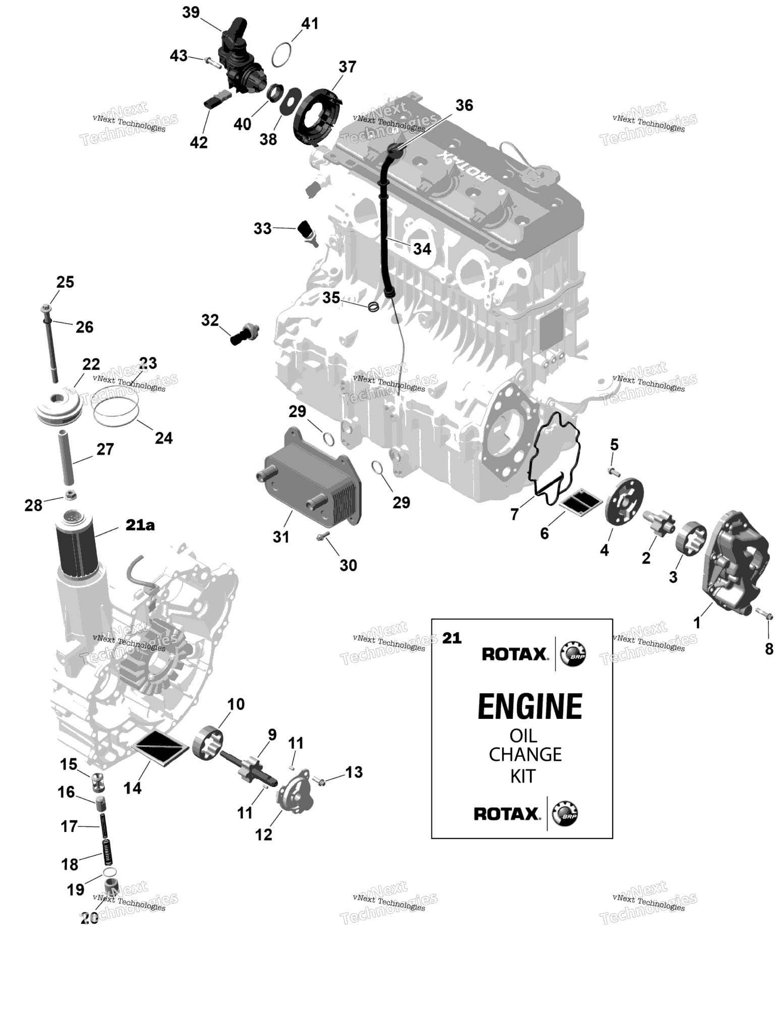 Схема узла Rotax - Смазывание Двигателя