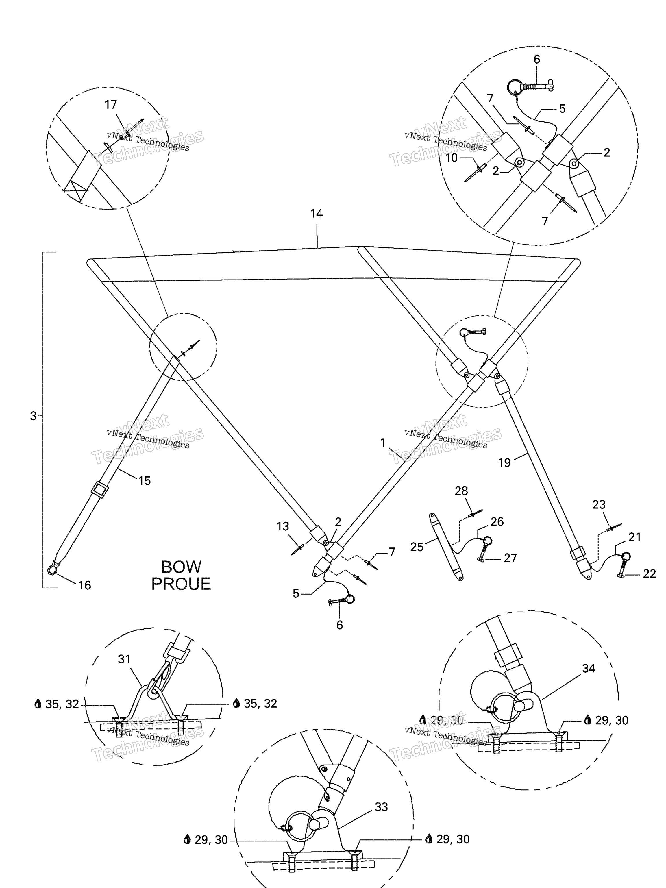 Схема узла Бимини Топ
