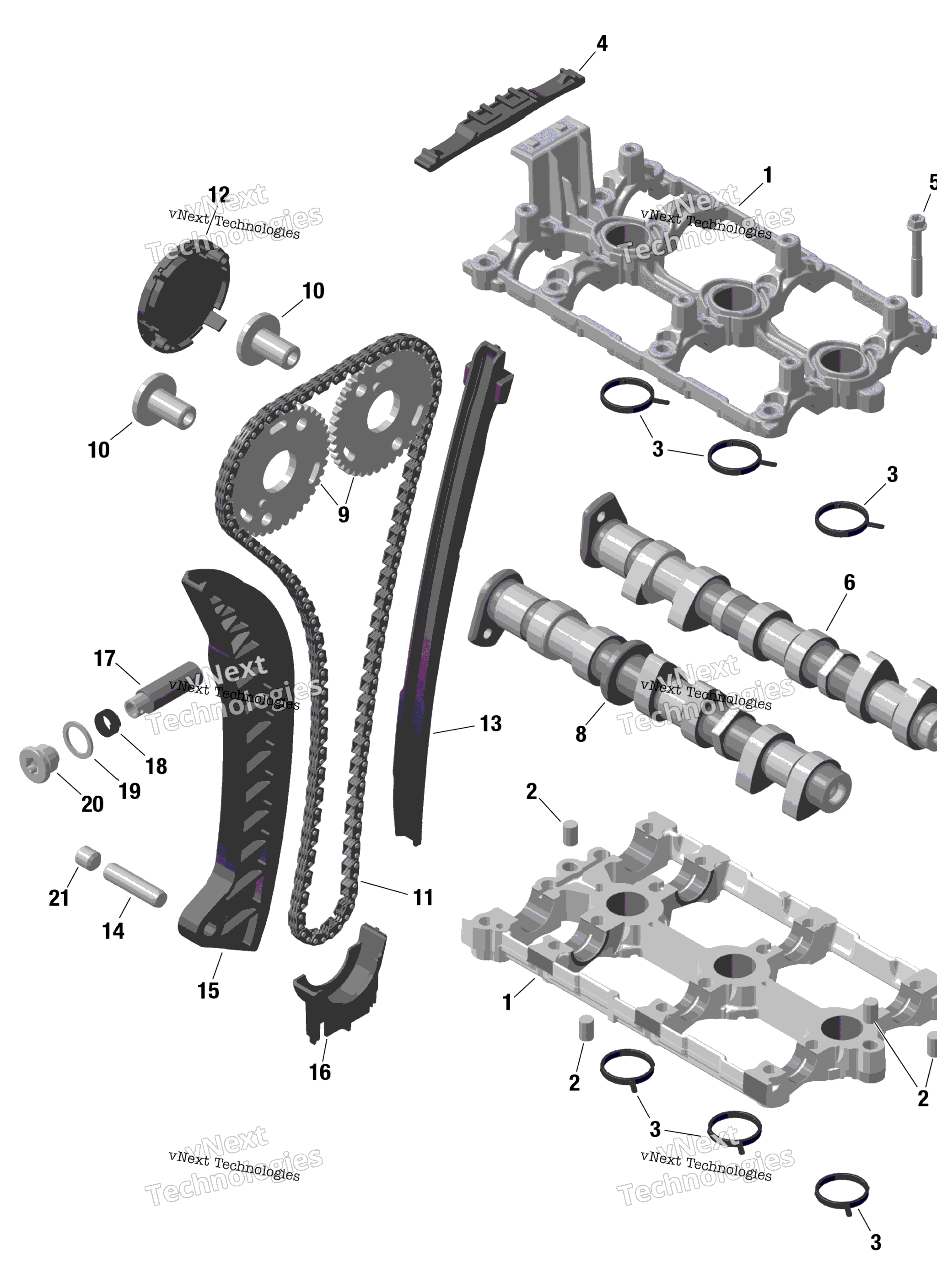 Схема узла Rotax - Головка Блока Клапанов