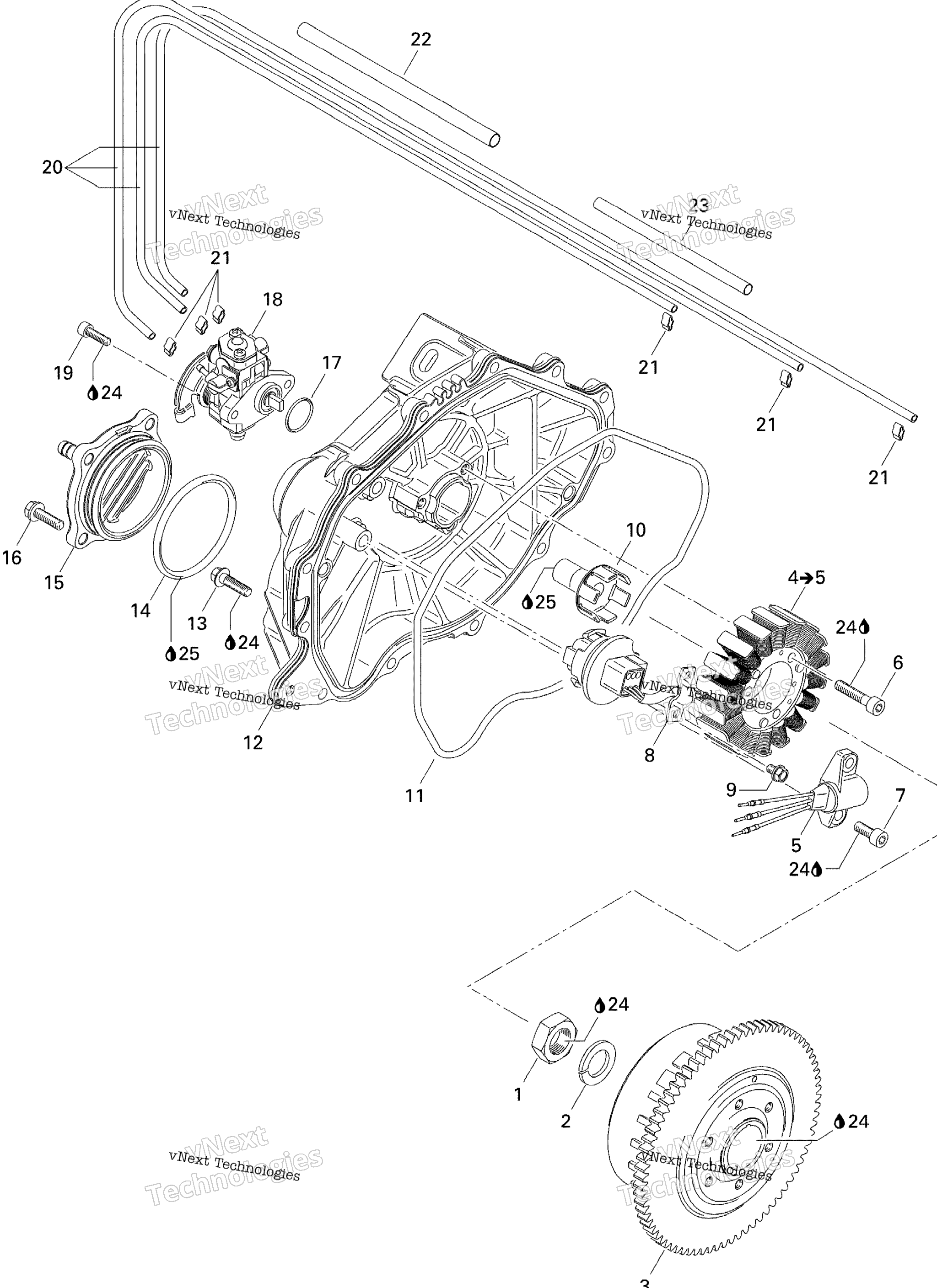 Схема узла Магнето И Маслонасос
