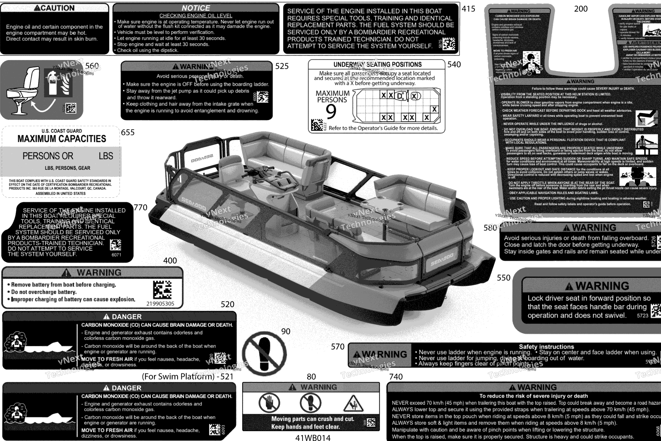 Схема узла Наклейки - Предупреждения - 100Hp - 230Hp