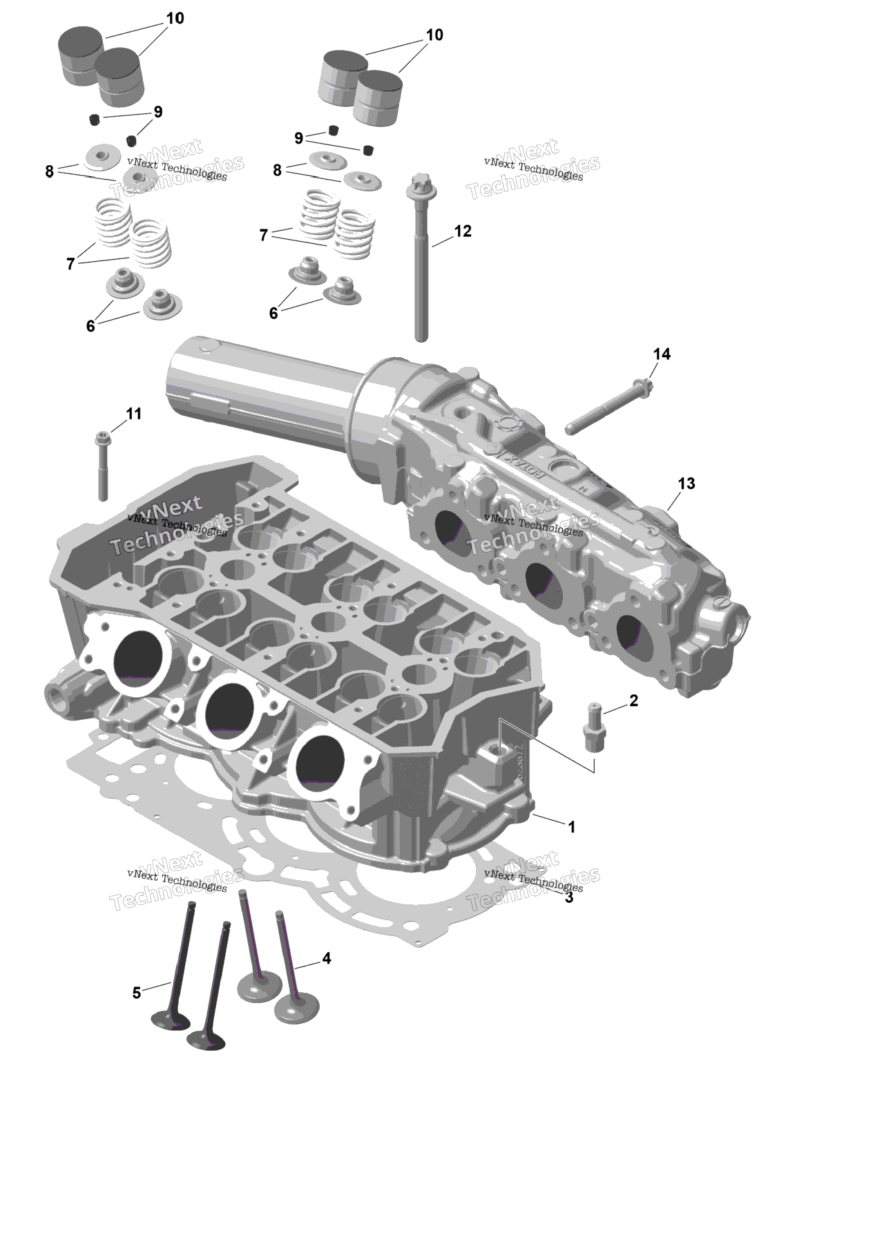 Схема узла Rotax - Головка Цилиндра