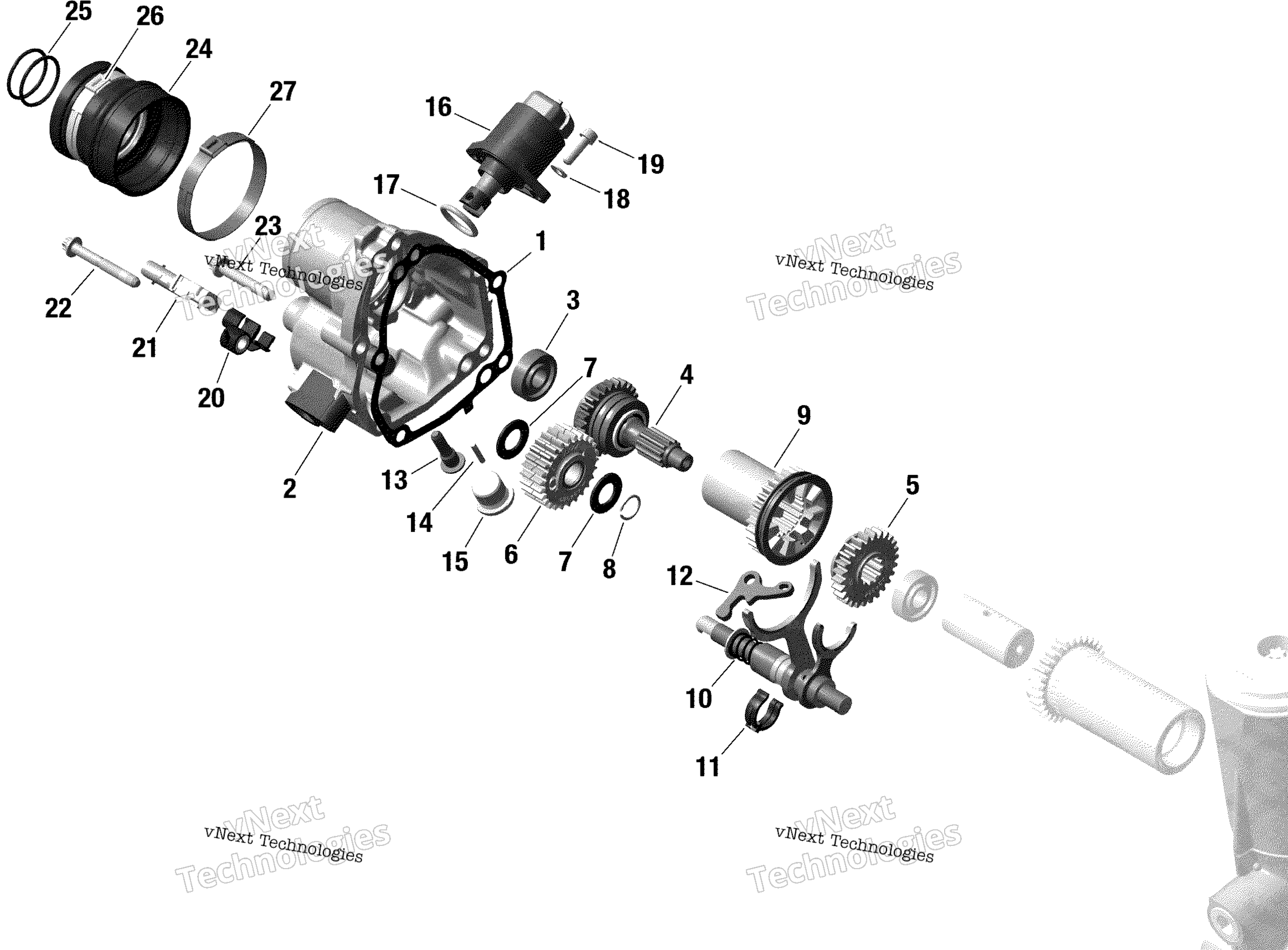 Схема узла Редуктор Idf Rotax
