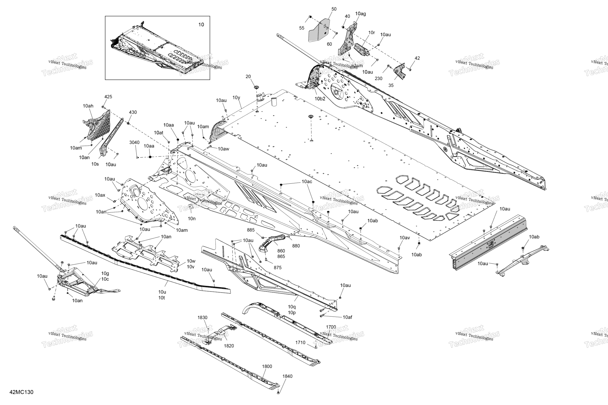 Схема узла Рама - Система - Задняя Секция