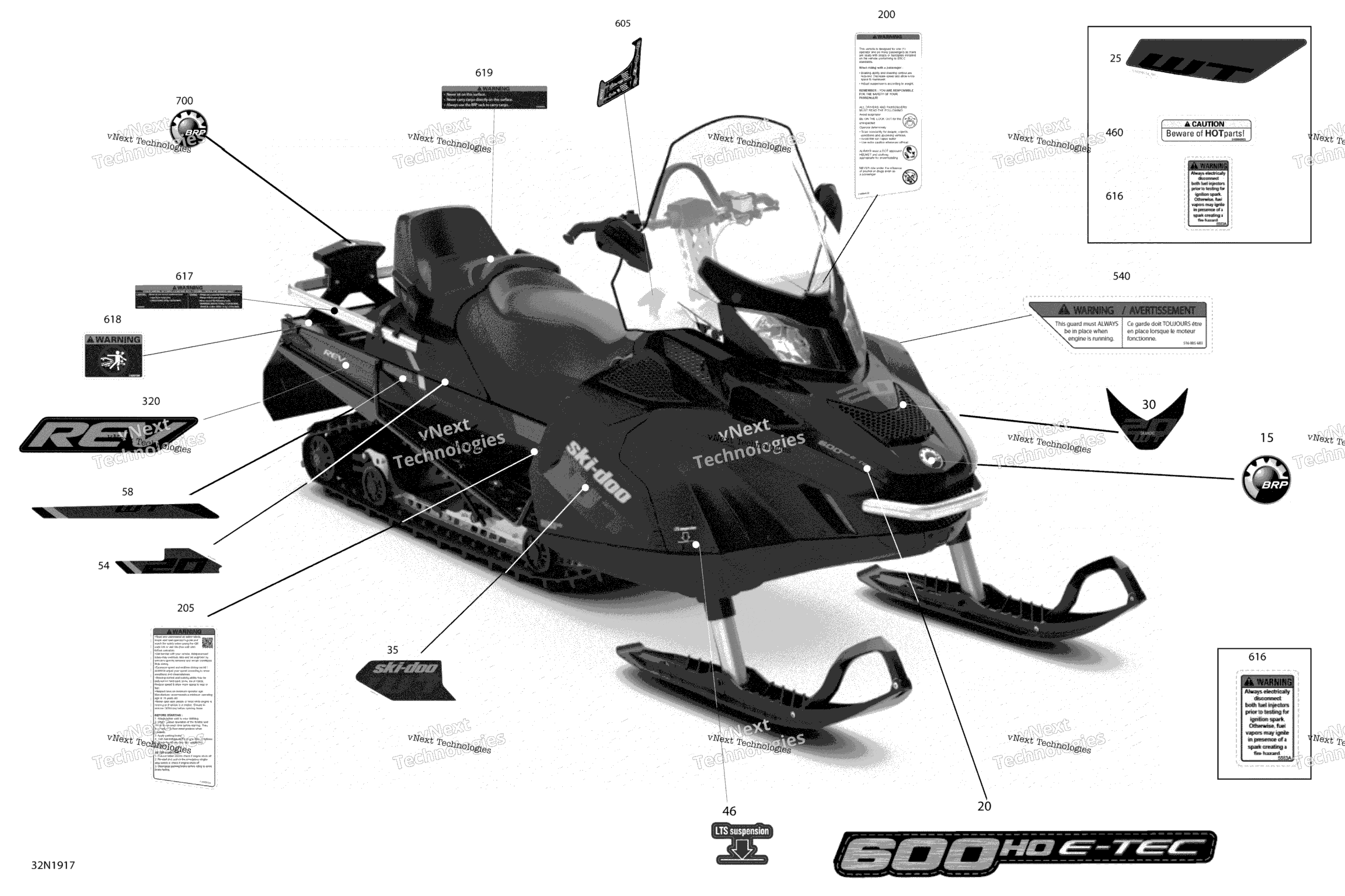 Схема узла Наклейки - 600Ho E-Tec - Вес Упаковки