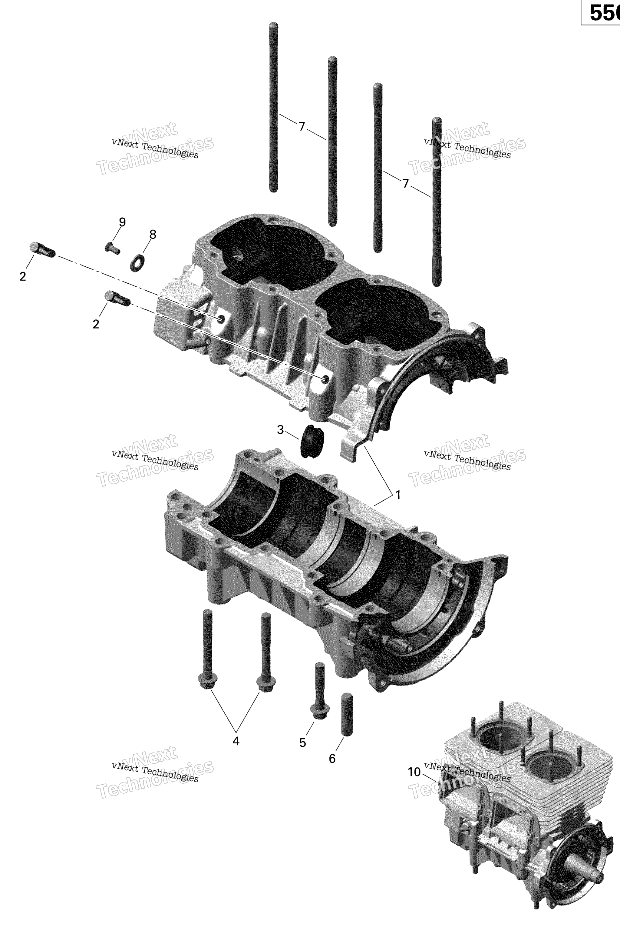 Схема узла Картера - 550F