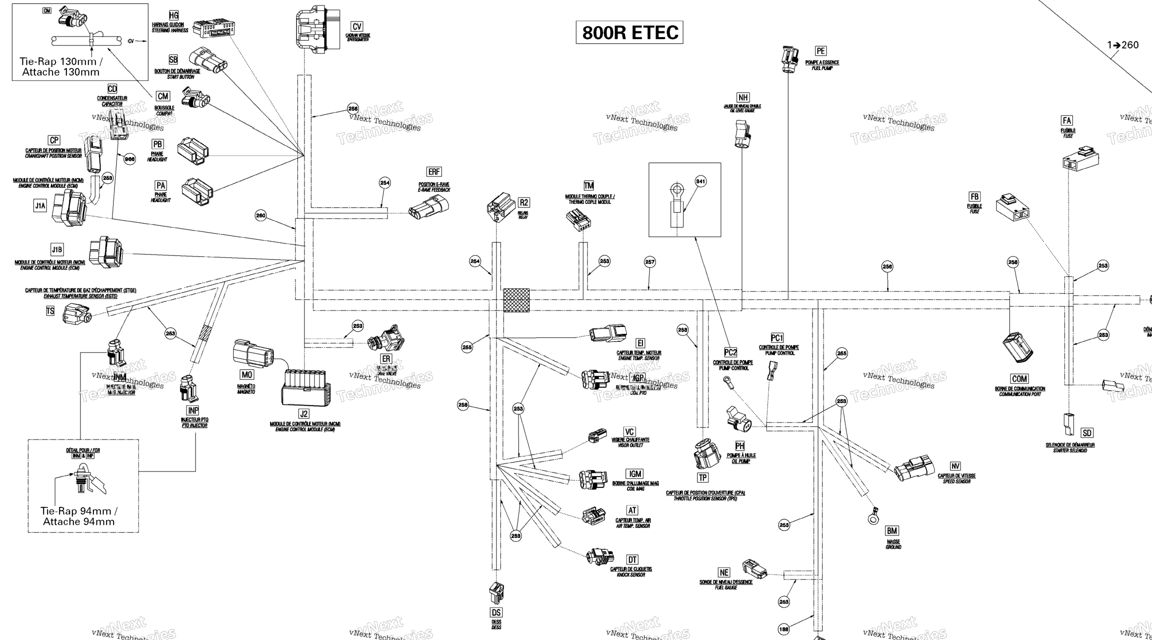 Схема узла Электропроводка 800R Etec