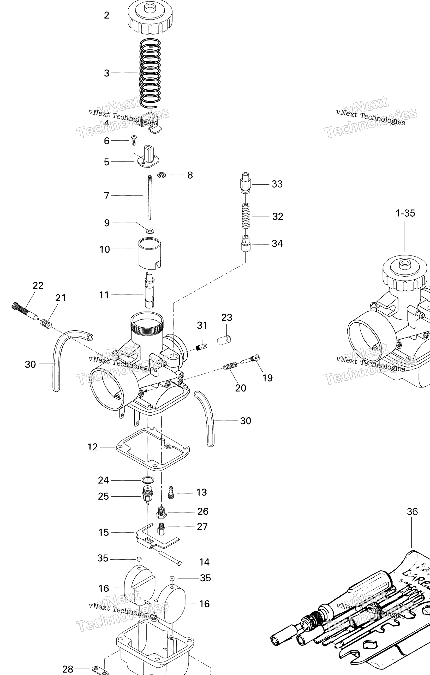 Схема узла Карбюраторы 550F