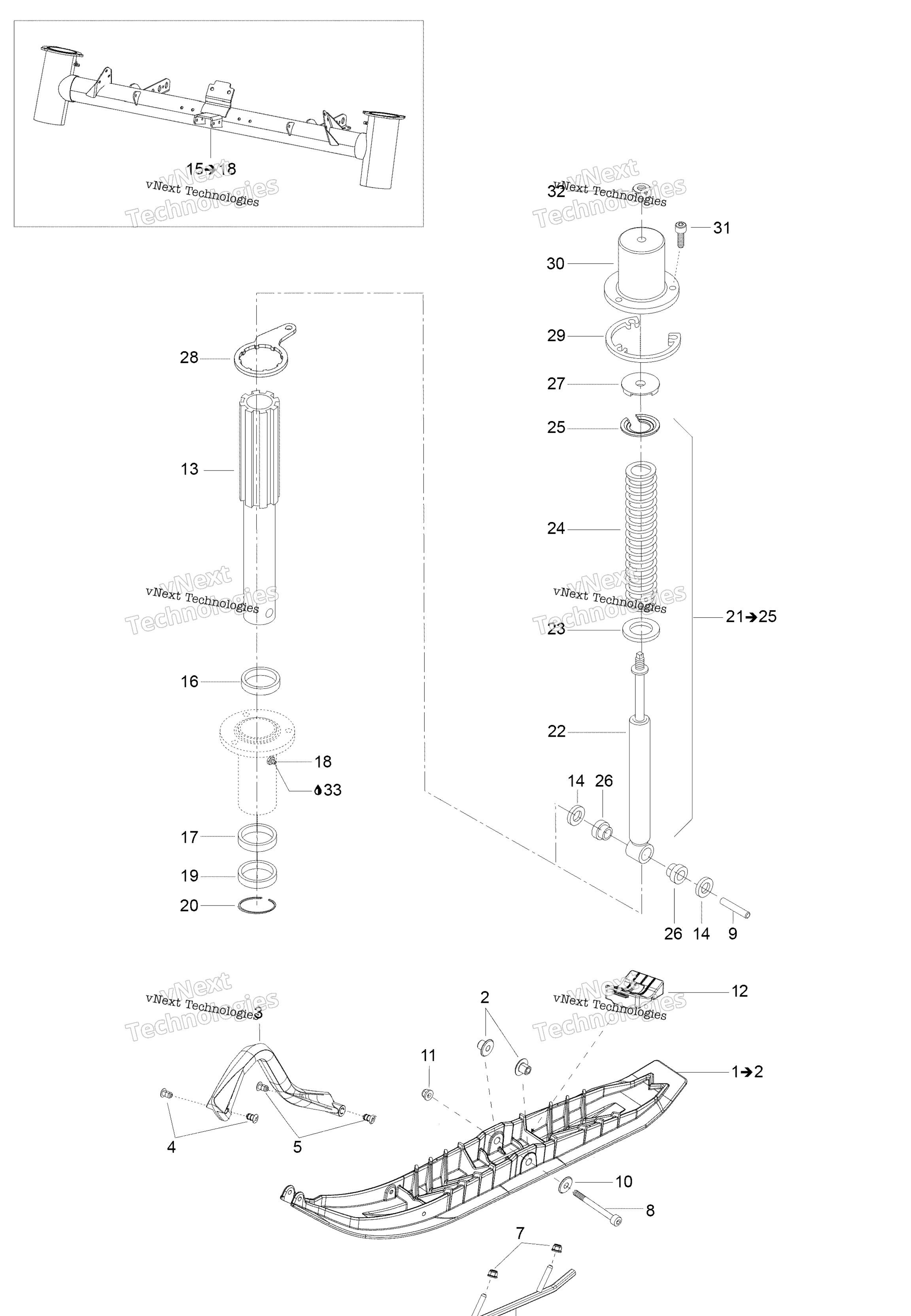 Схема узла Передняя Подвеска И Лыжи