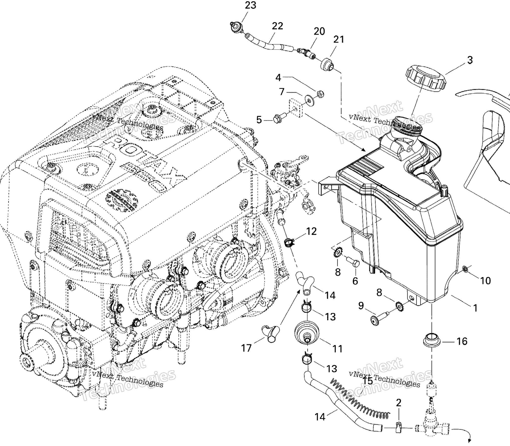 Схема узла Системы Смазки 550F