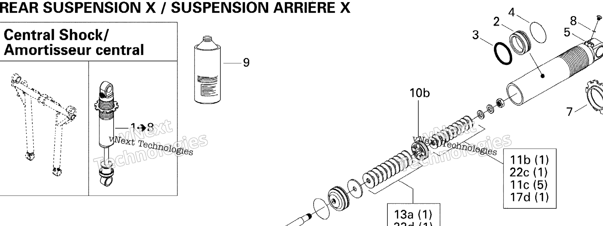 Схема узла Снять Амортизатор Задний X