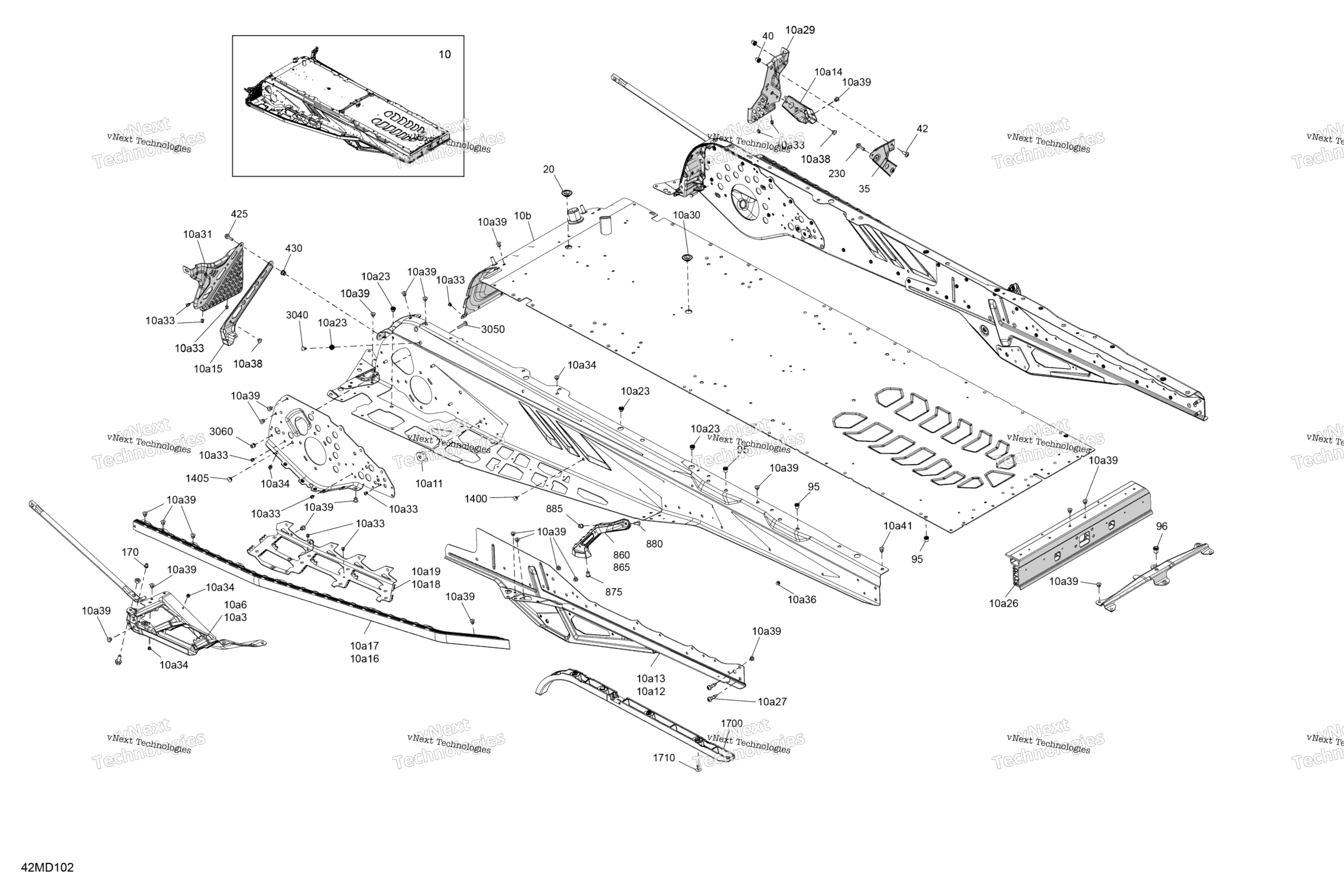 Схема узла Рама - Система - Задняя Секция