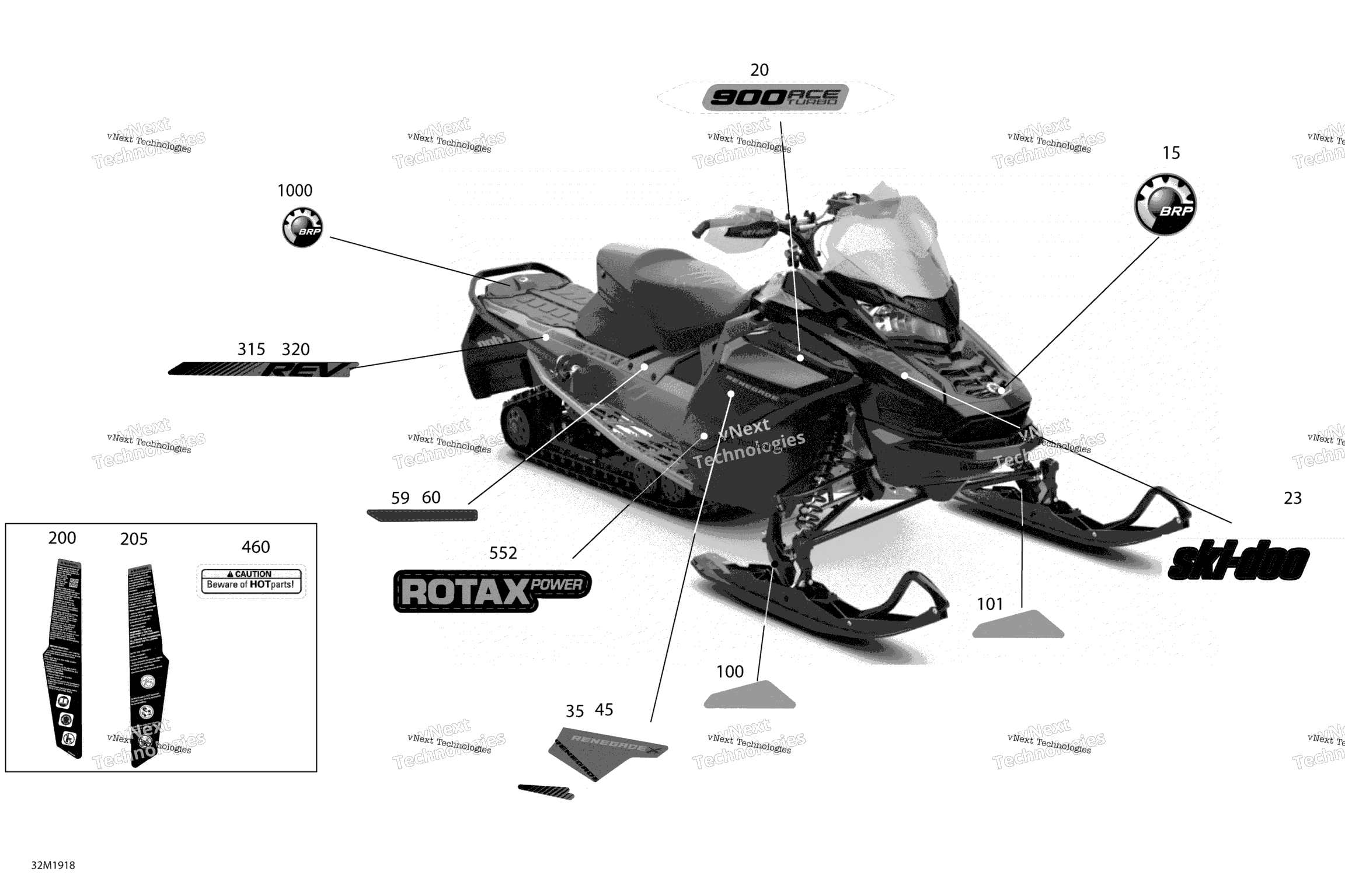 Схема узла Наклейки - 900 Ace Turbo - Комплект X