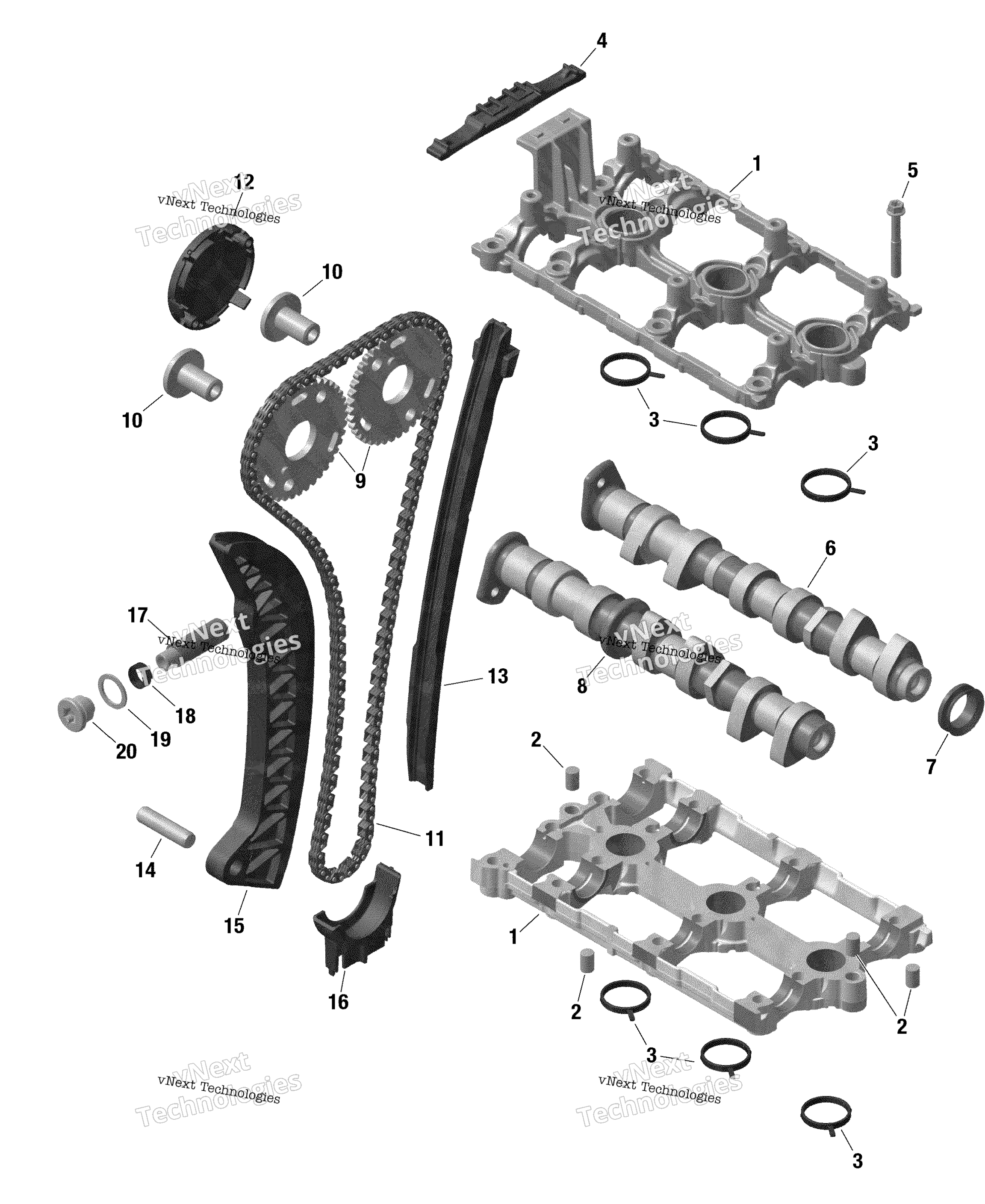 Схема узла Rotax - Головка Блока Клапанов