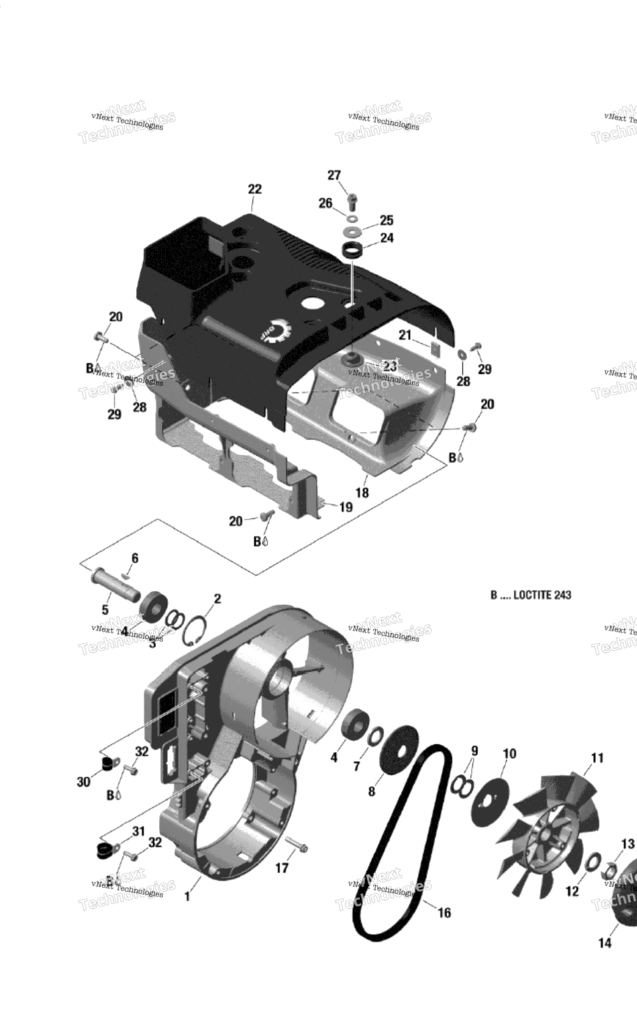 Схема узла Корпус Вентилятора - 550F