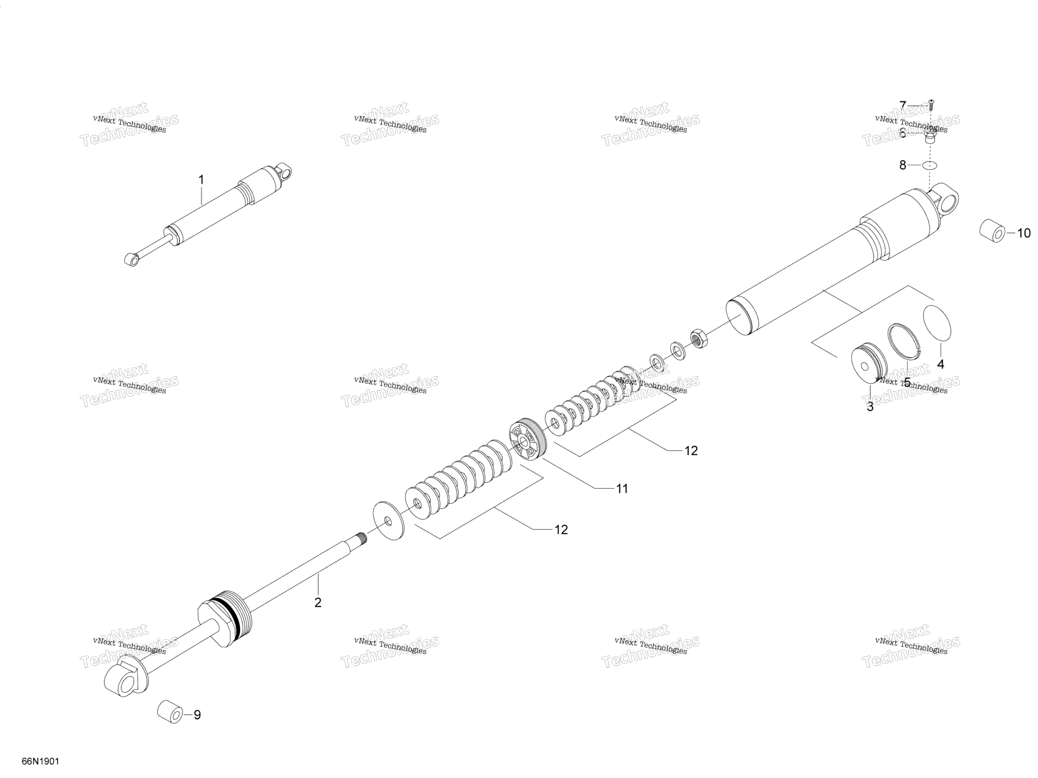 Схема узла Передние Амортизаторы - 800R E-Tec