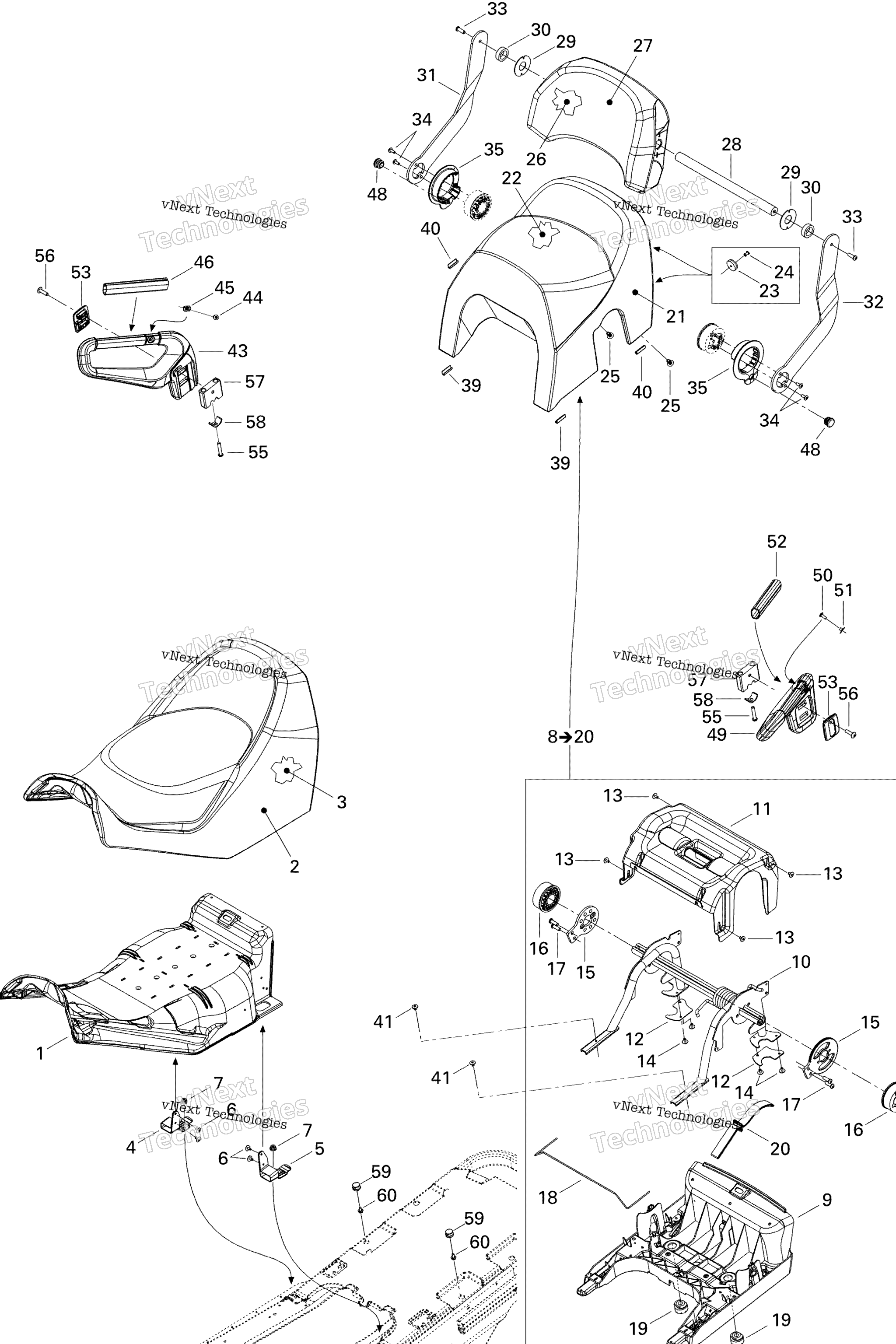 Схема узла Вентиляторы Сидений