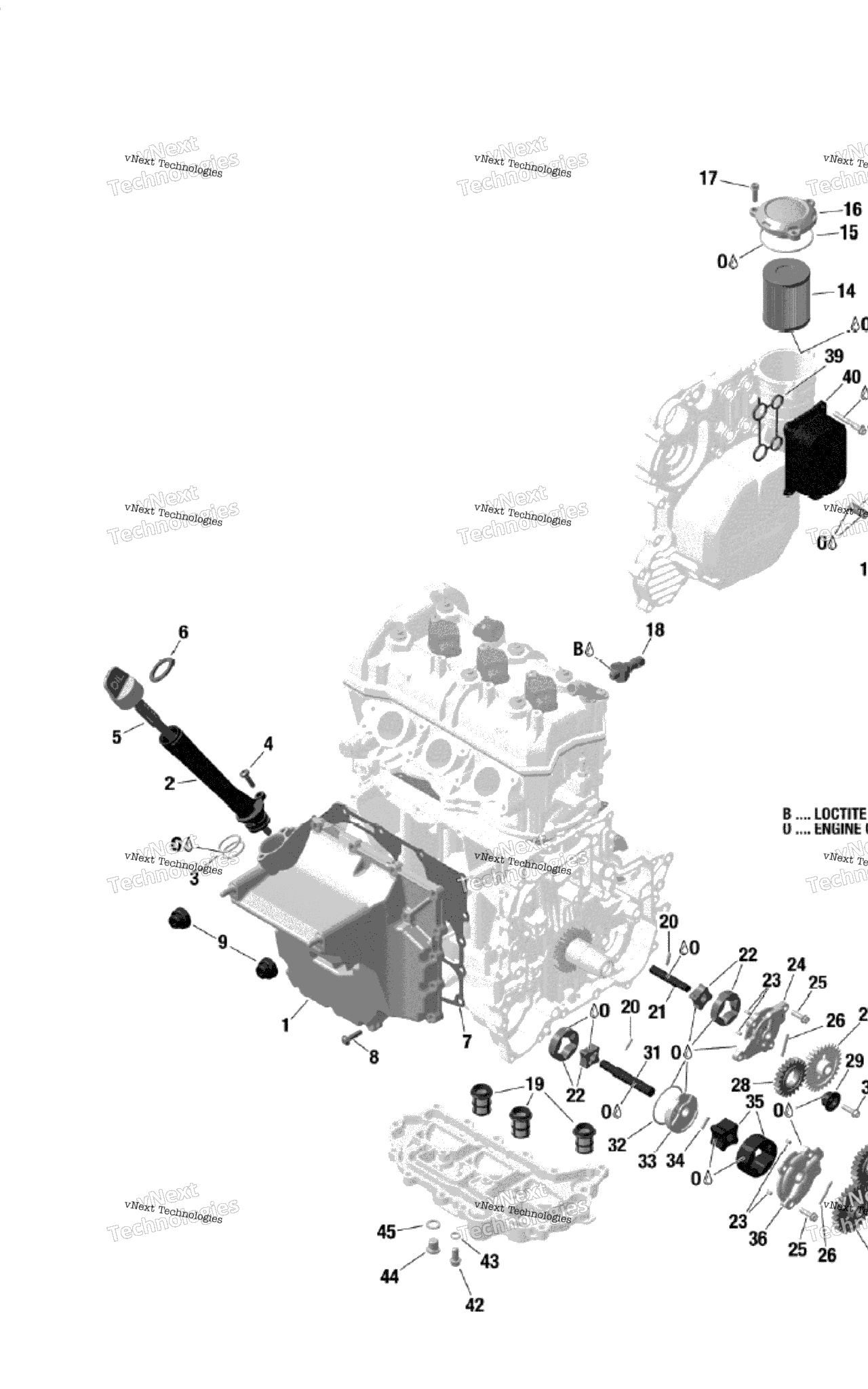 Схема узла Смазка Двигателя - 900 Ace
