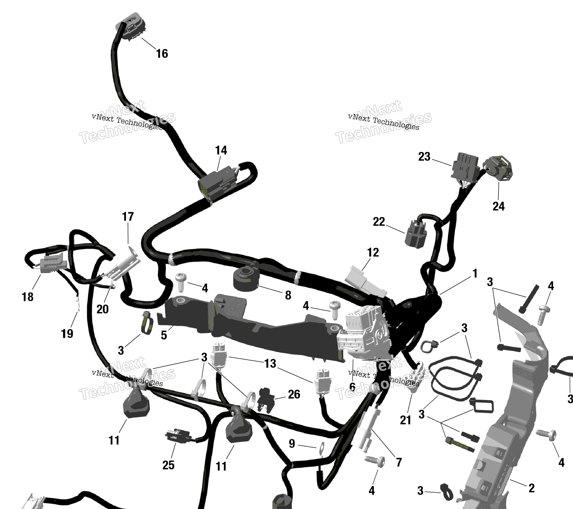 Схема узла Rotax - Жгут Проводов Двигателя И Электронный Модуль