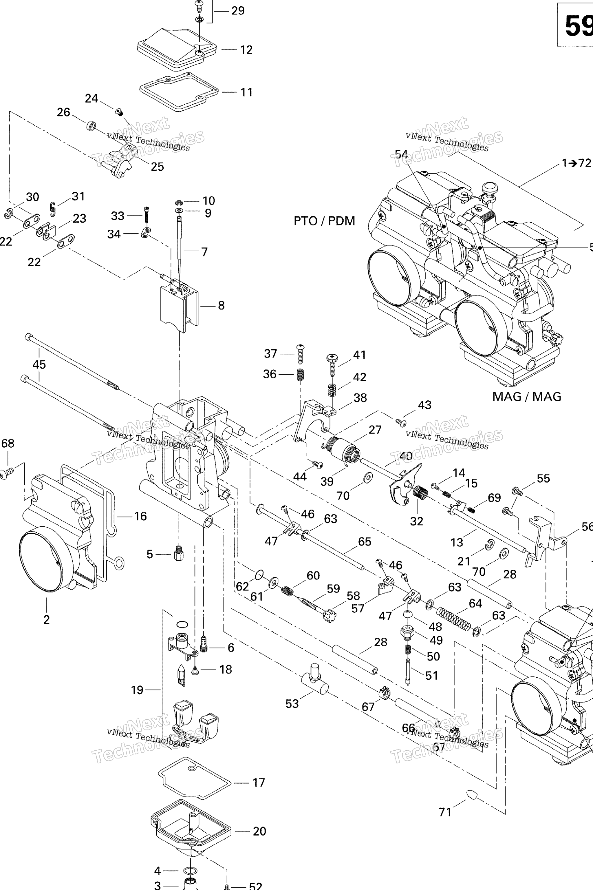 Схема узла Карбюраторы 500Ss