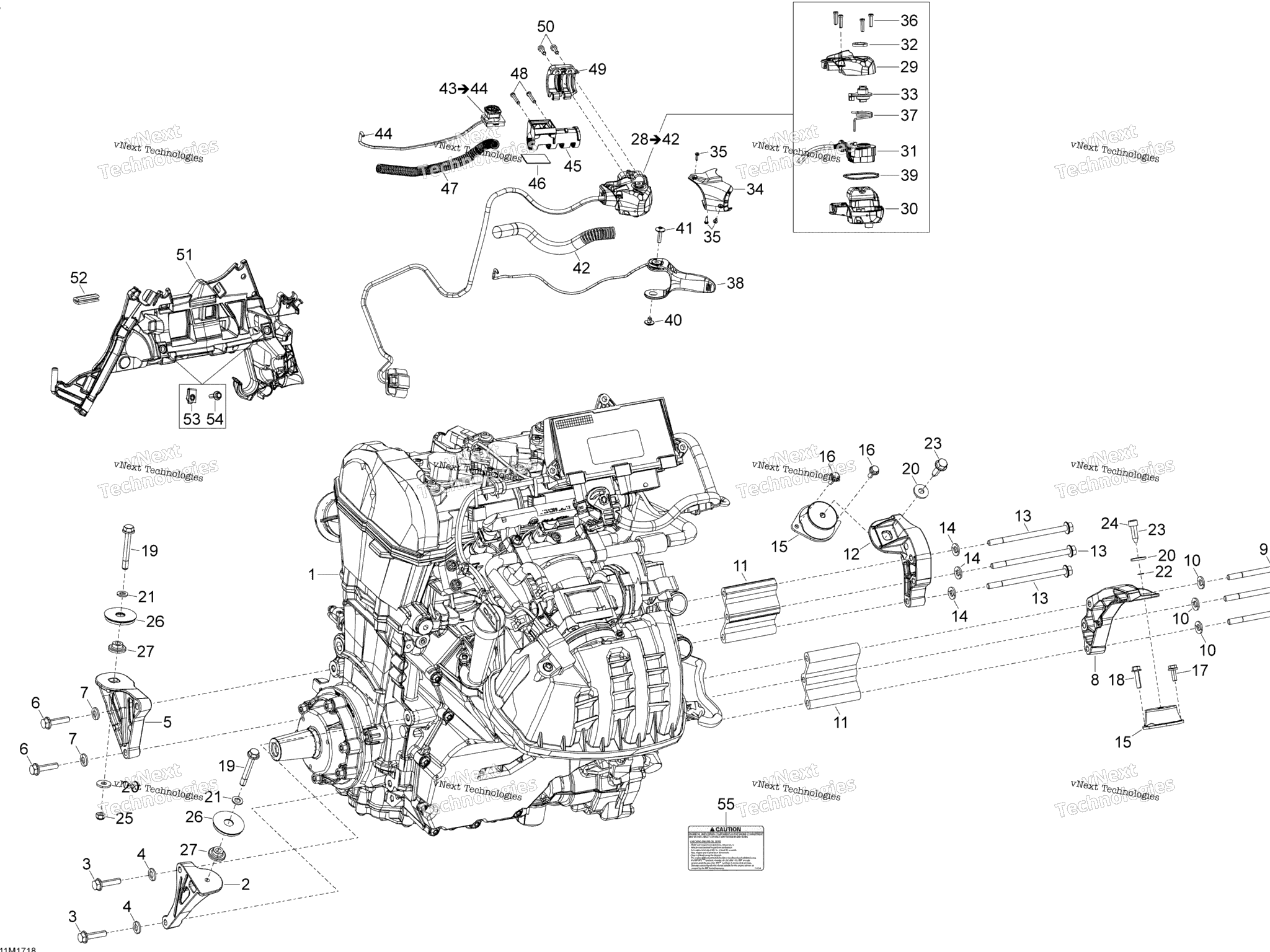 Схема узла Двигатели И Крепления Двигателя