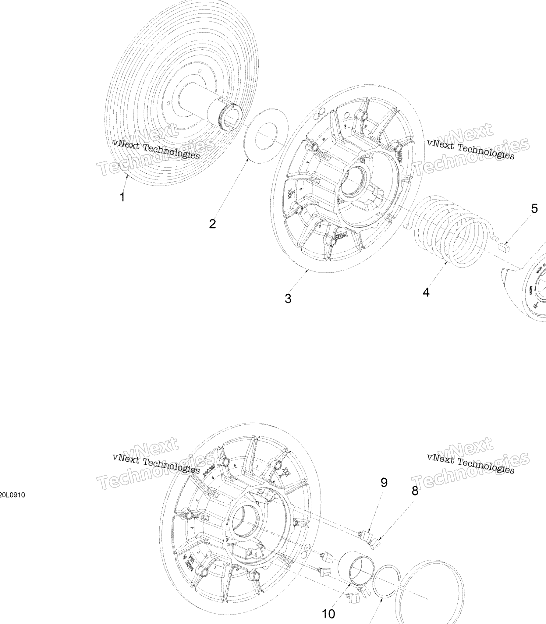 Схема узла Ведущие Шкивы