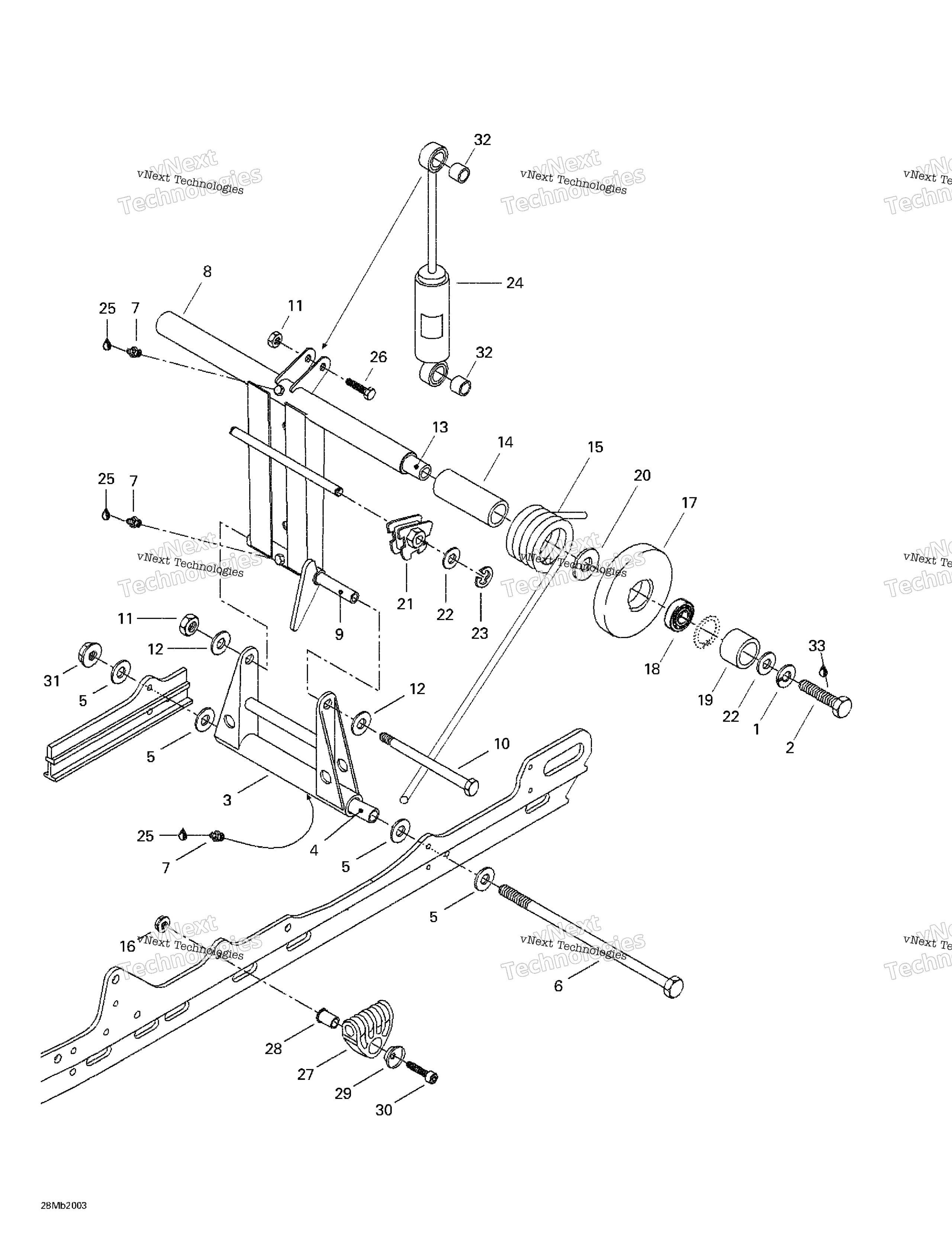 Схема узла Задний Рычаг
