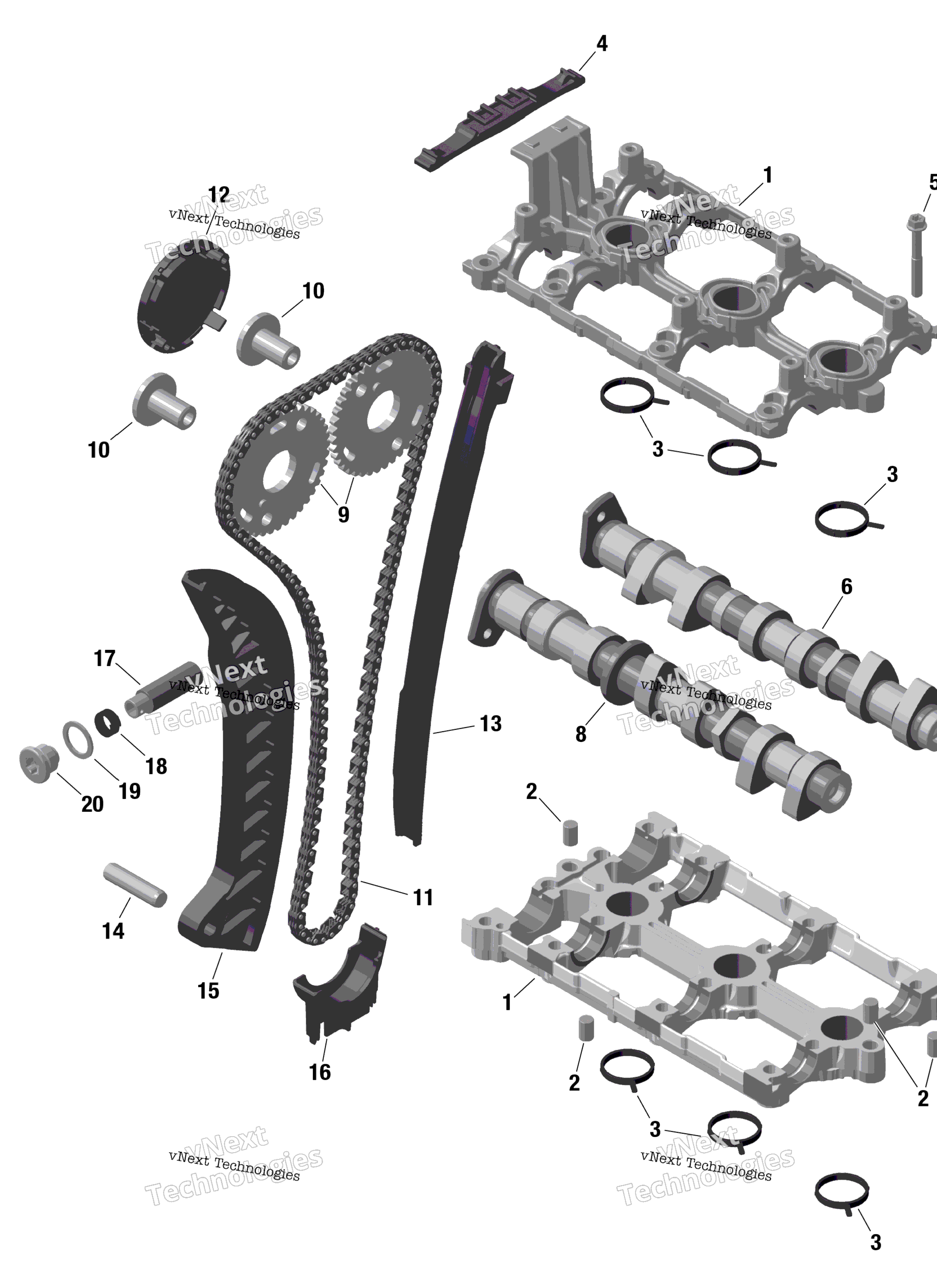Схема узла Rotax - Головка Блока Клапанов