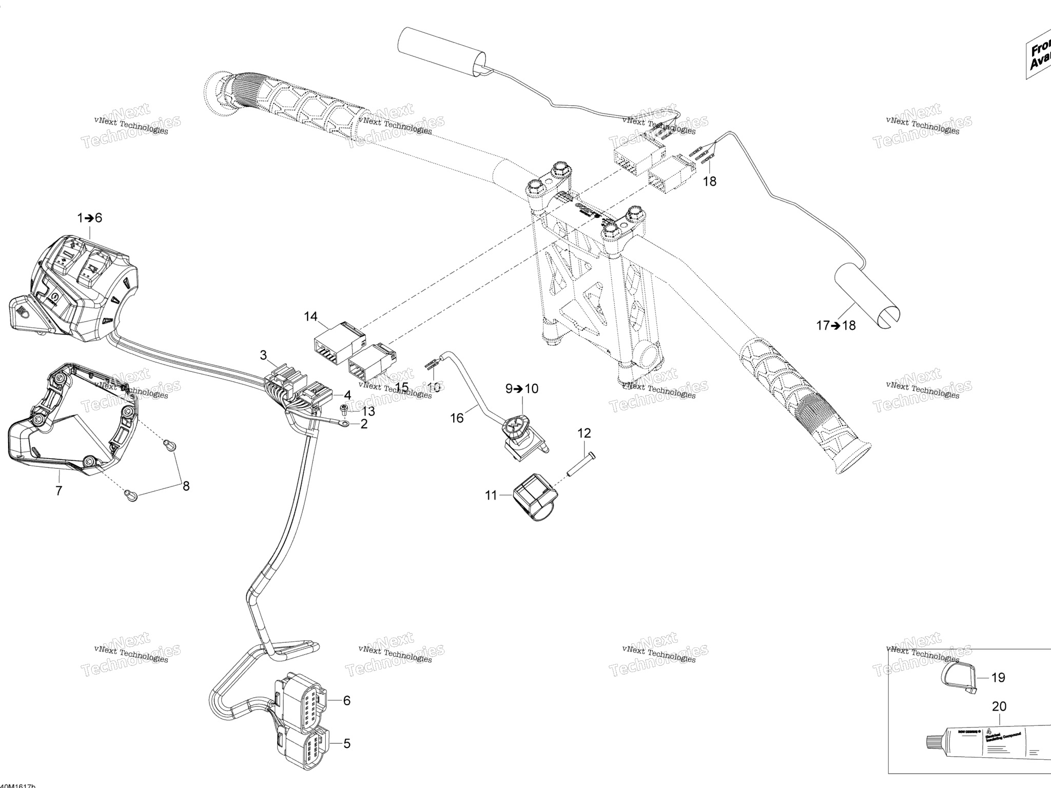 Схема узла Электропроводка Рулевого Управления - 600 E-Tec