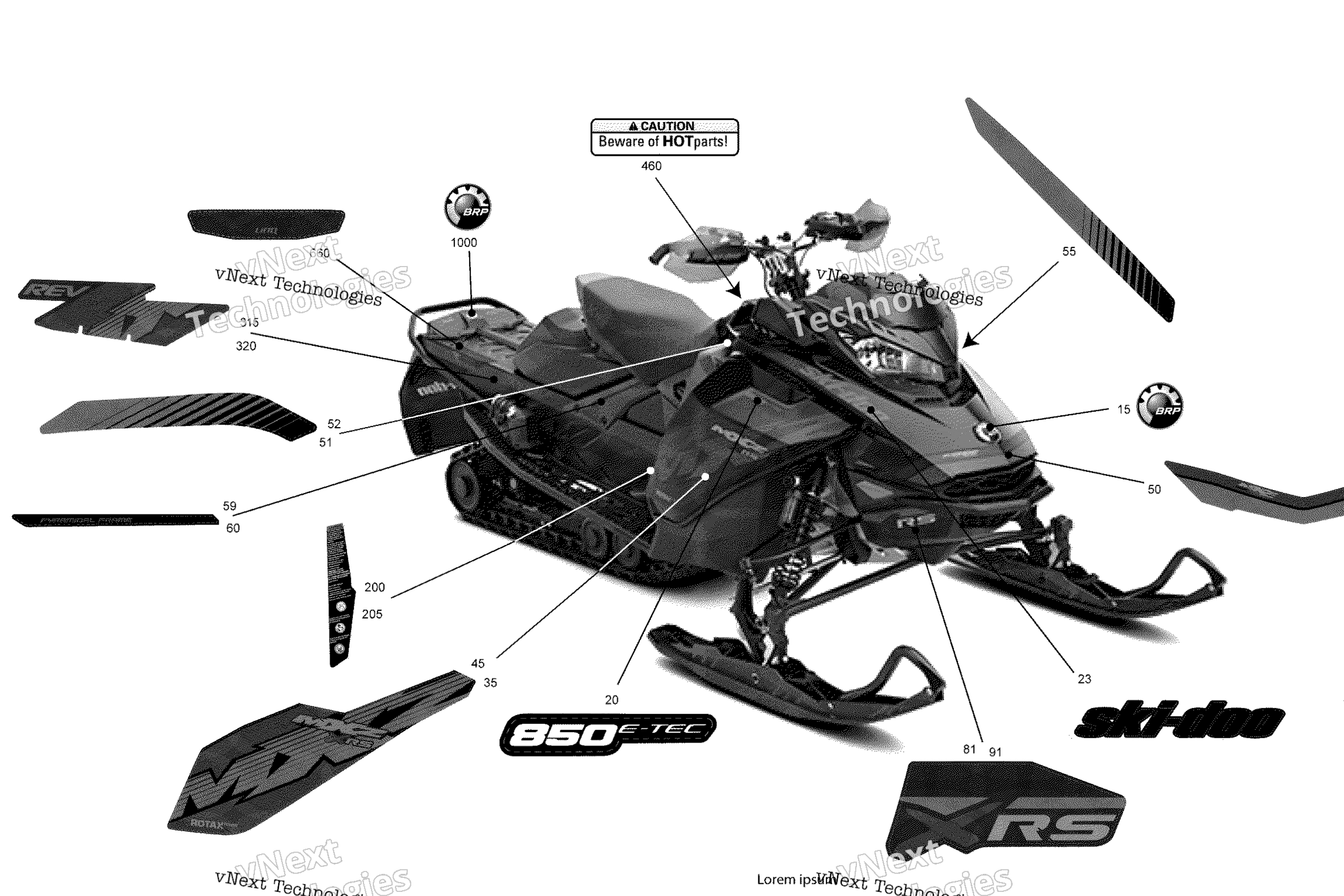 Схема узла Декали Mxz - 850E-Tec - Пакет Xrs