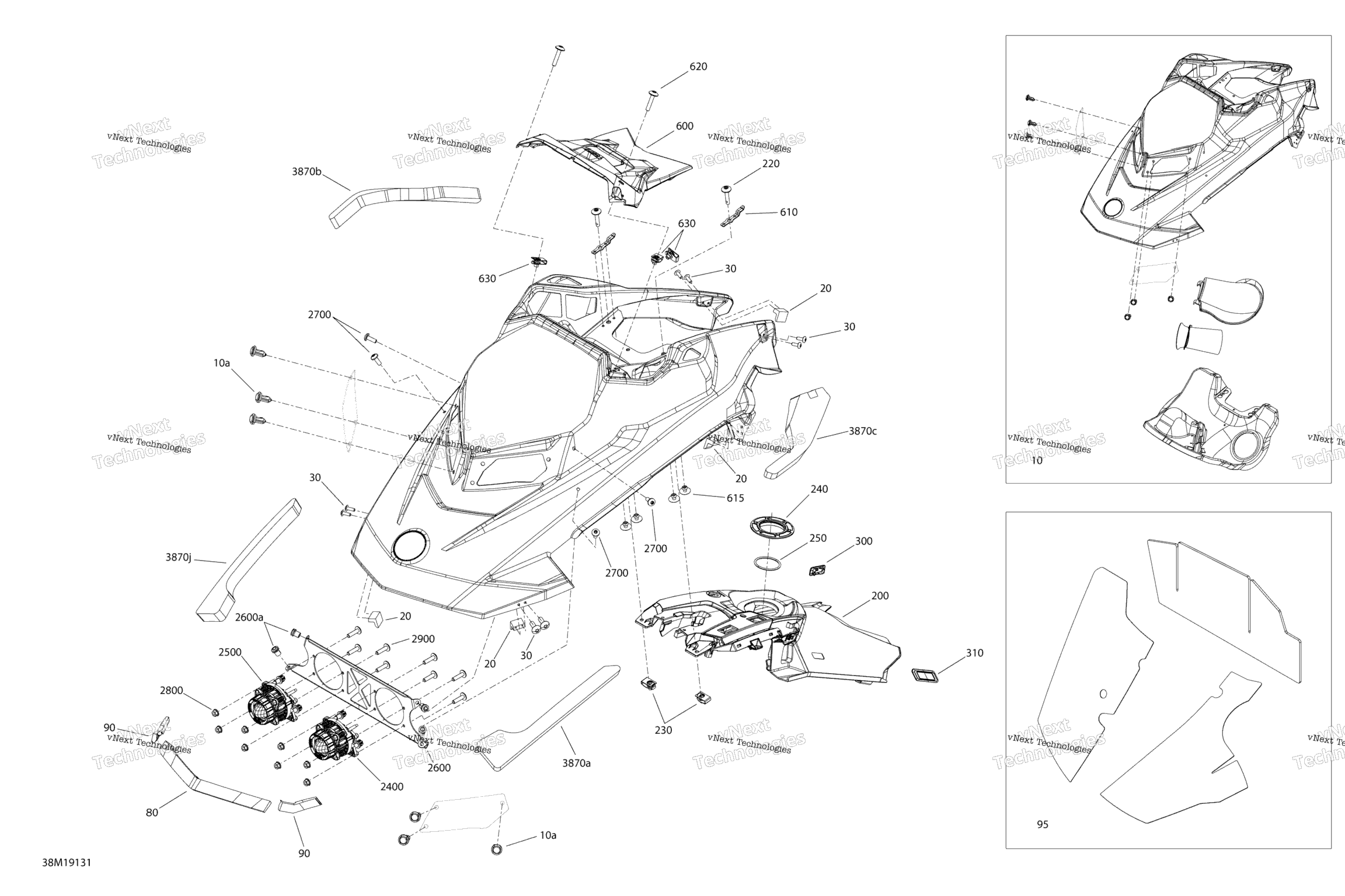 Схема узла Капот - 600 Racing - Северная Америка - Капот